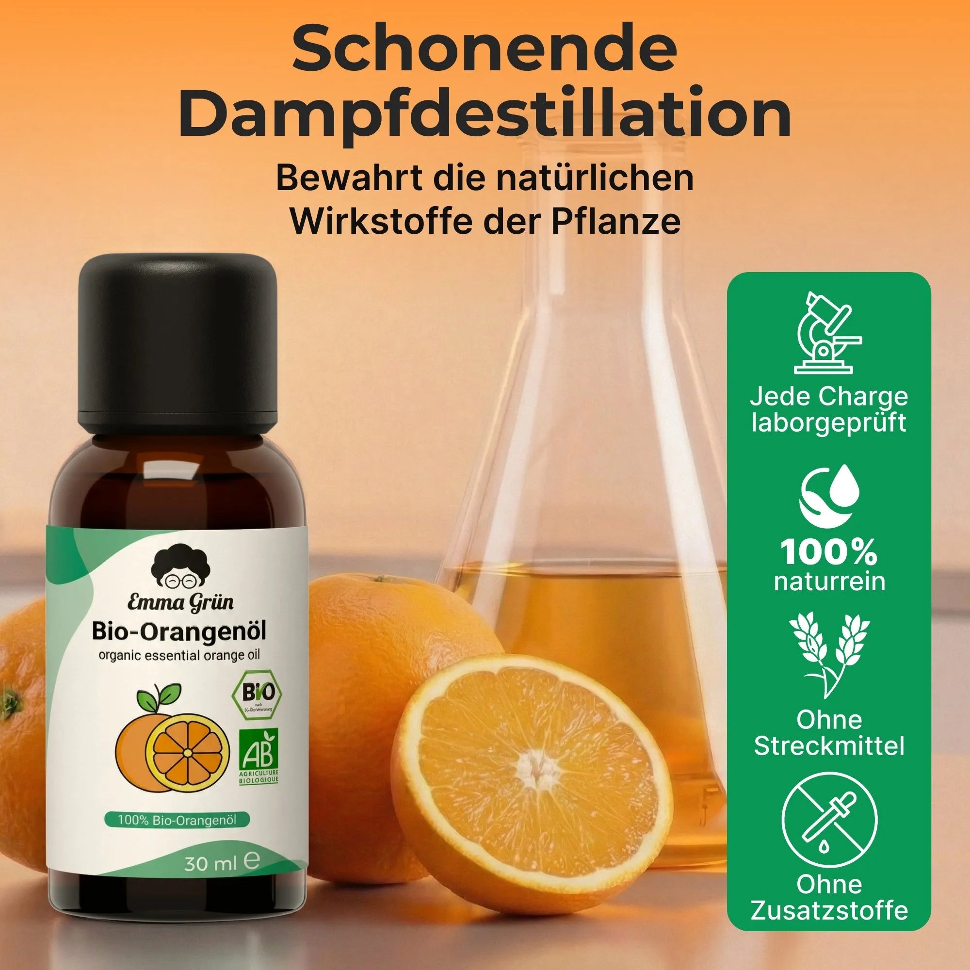 Bio-Orangenöl (30 ml) Emma Grün