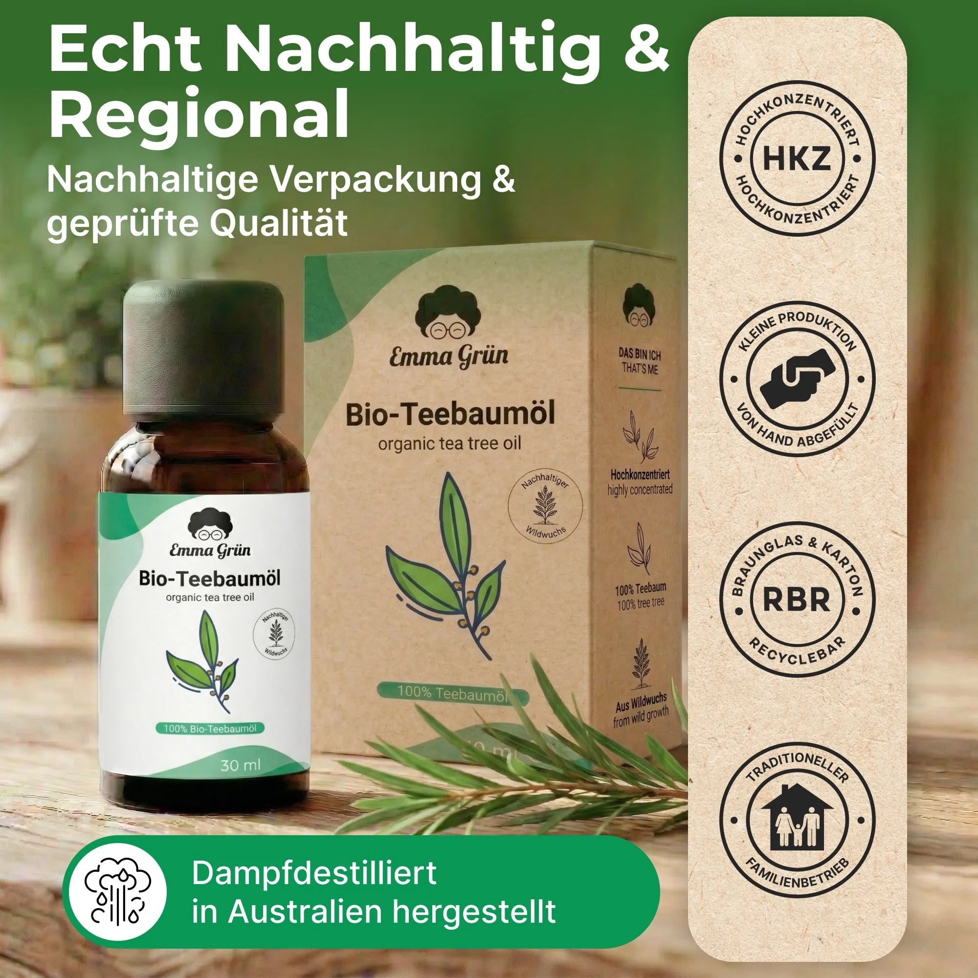 Teebaumöl (30 ml) Emma Grün