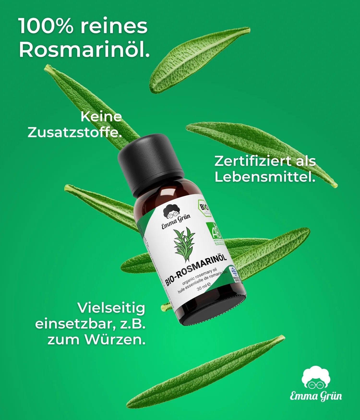 Bio-Rosmarinöl (30 ml) Emma Grün