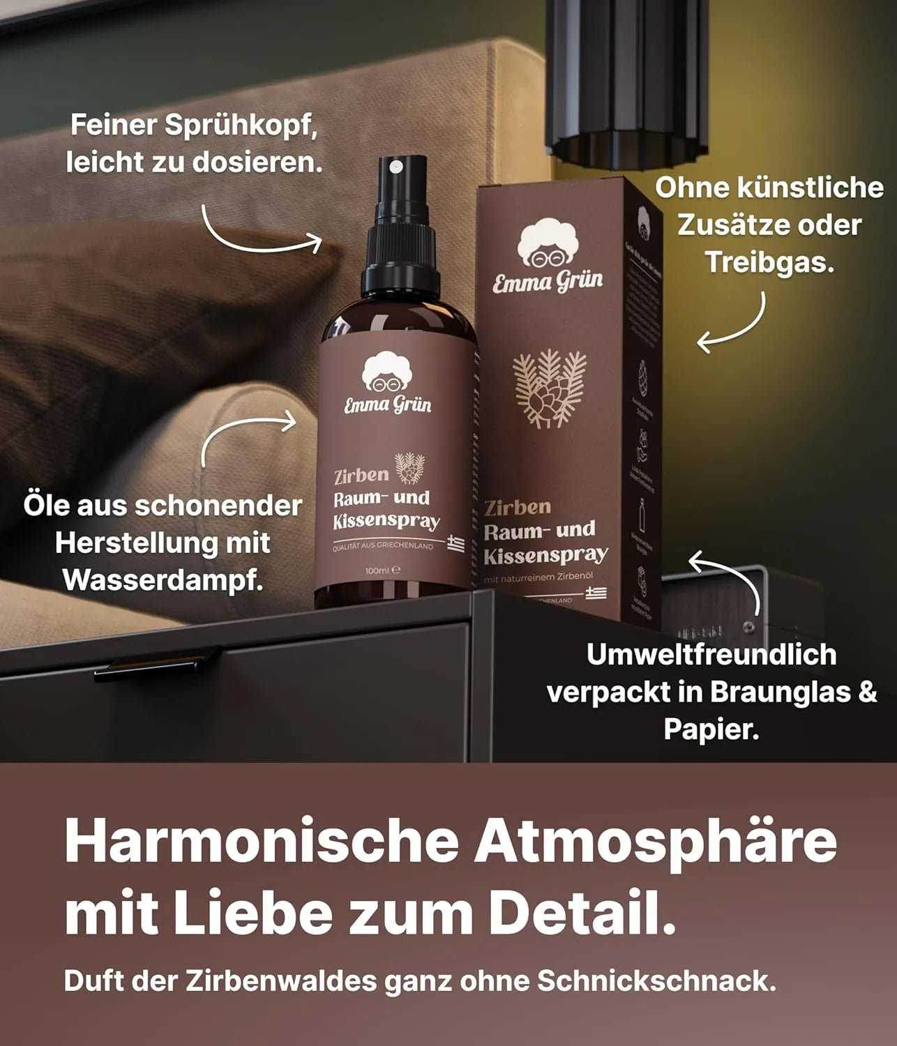 Bio Zirbenspray (100 ml) Emma Grün