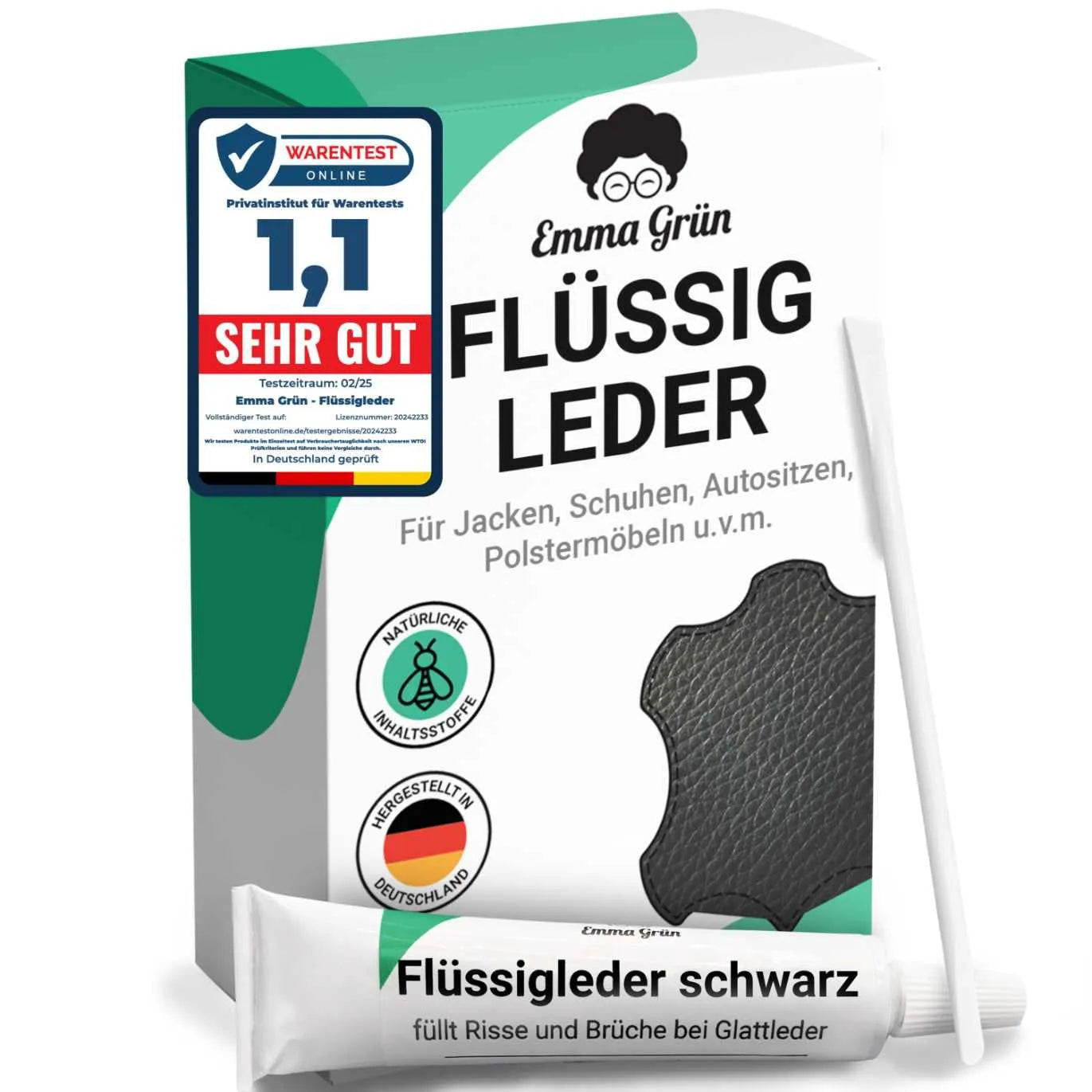 Flüssigleder (7 ml / Schwarz) Emma Grün 7 ml Schwarz