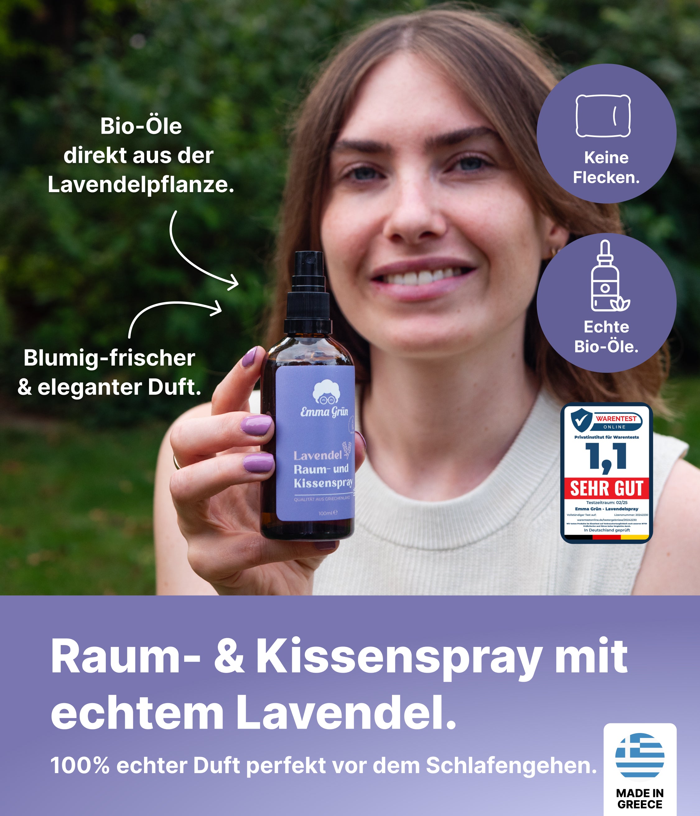 Lavendelöl Bio & Lavendelspray Set Emma Grün