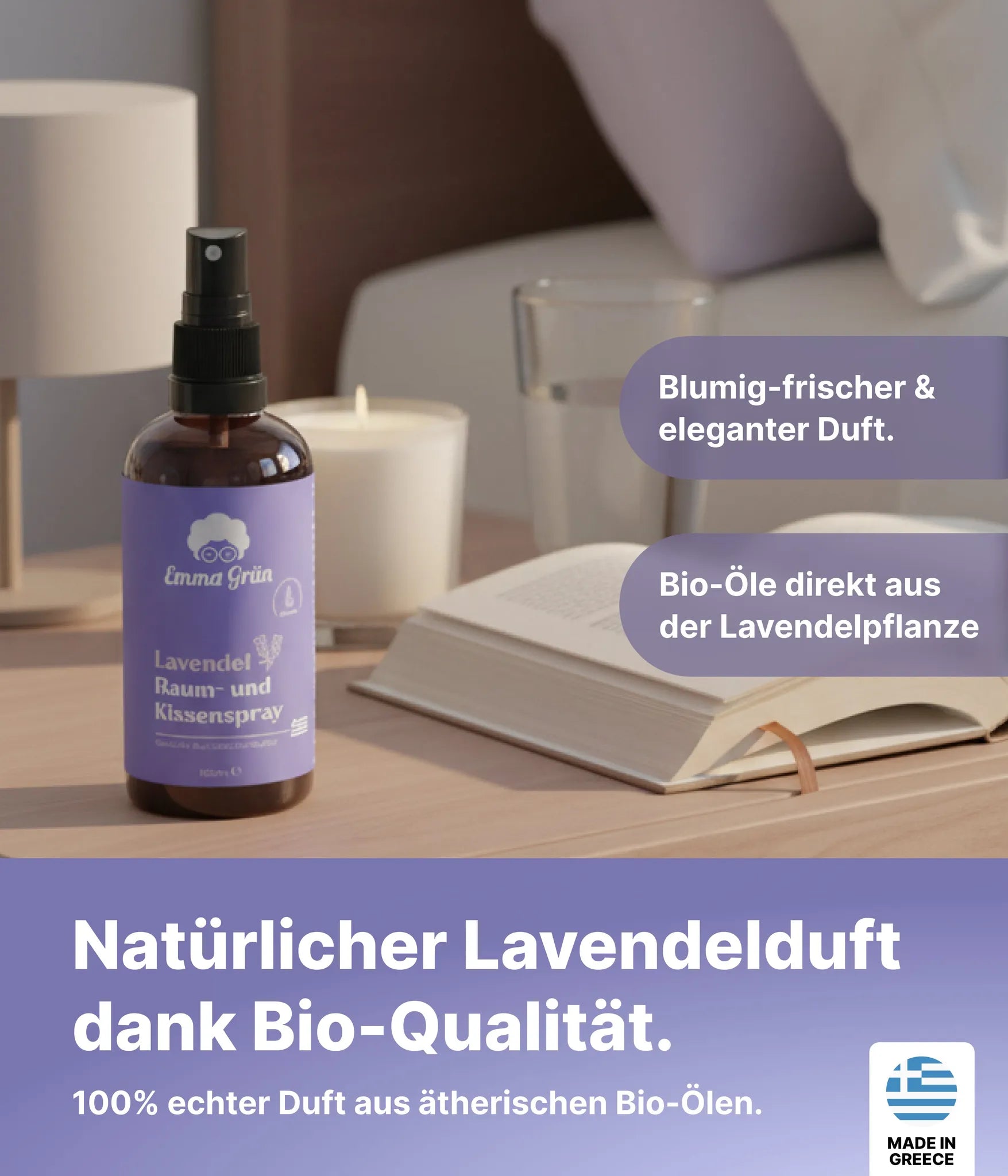 Bio Lavendelspray Emma Grün