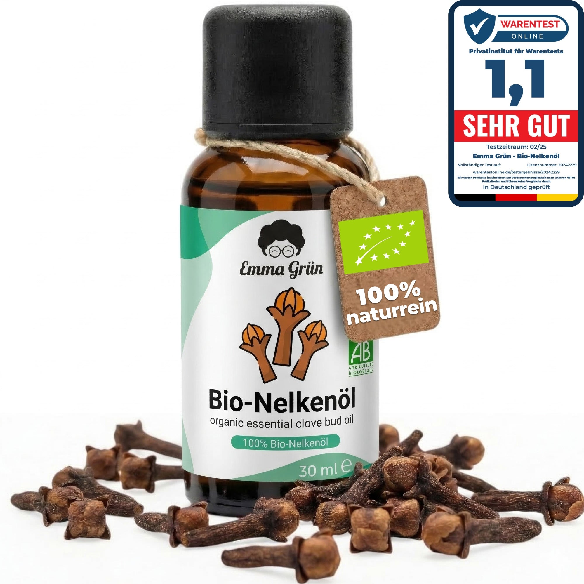 Bio-Nelkenöl (30 ml) Emma Grün