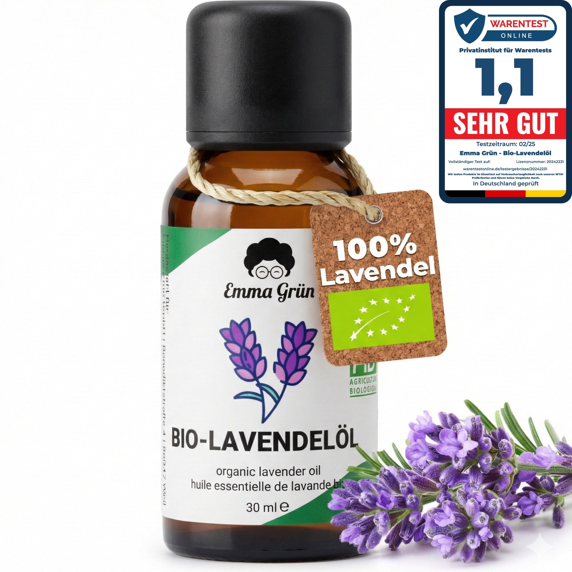 Bio-Lavendelöl (30 ml) Emma Grün