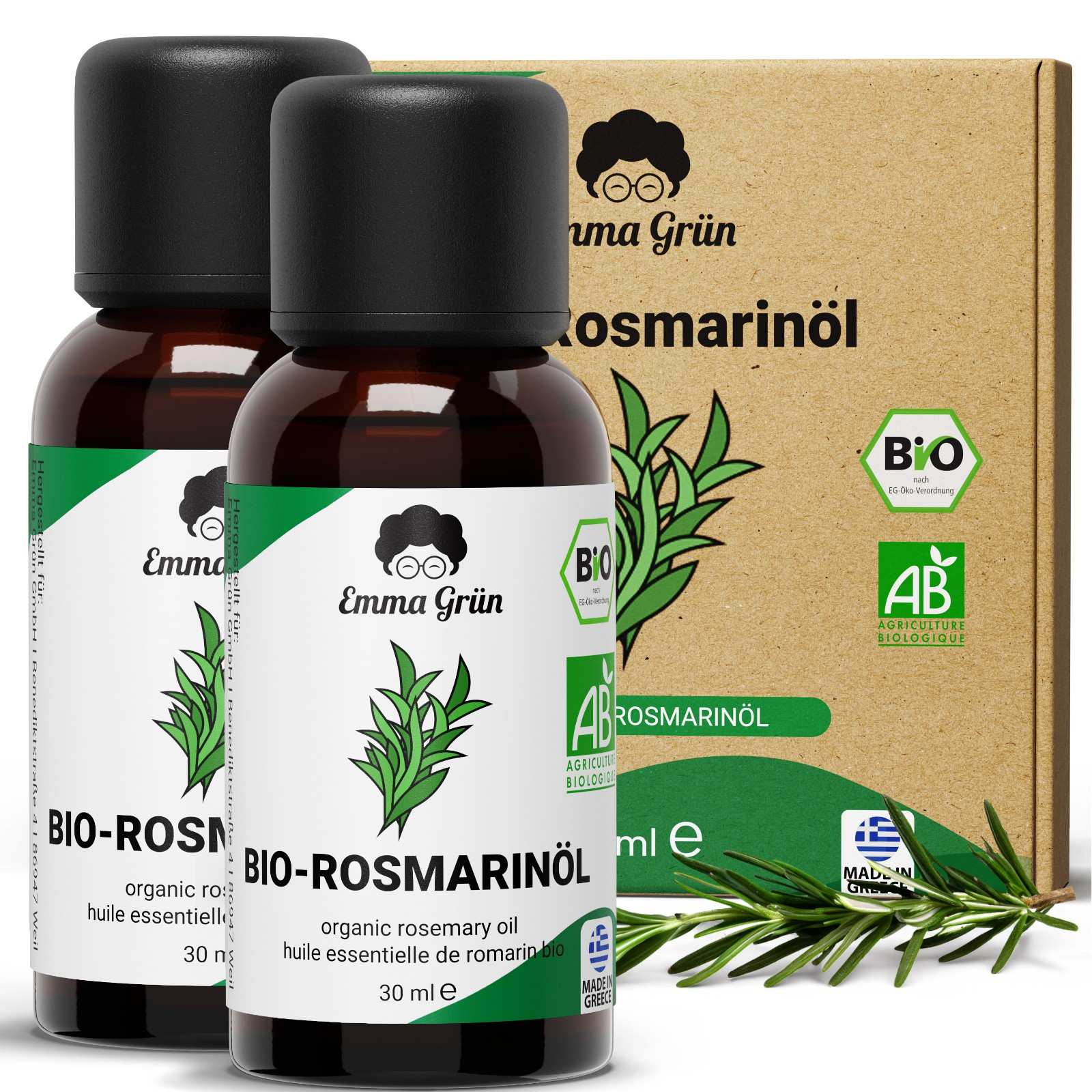 Bio-Rosmarinöl Emma Grün 2 x 30 ml