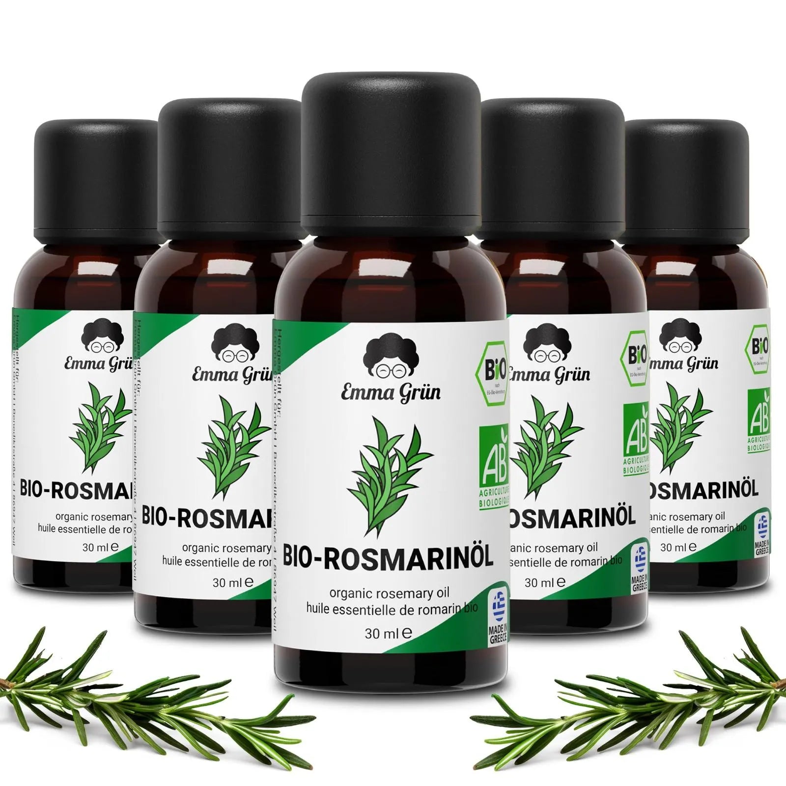 Bio-Rosmarinöl Emma Grün 5 x 30 ml