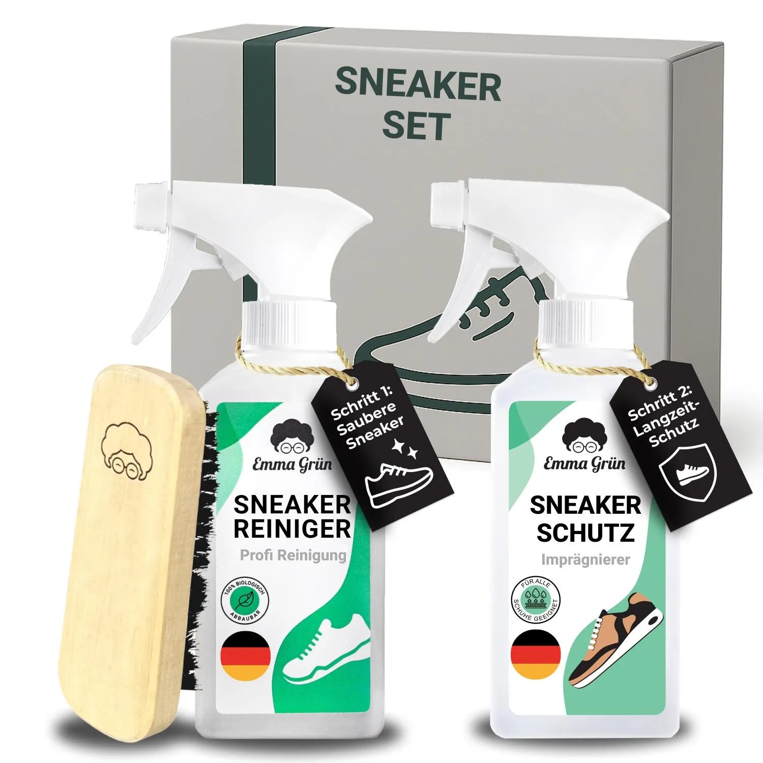 Sneaker Cleaner Set mit Reiniger & Imprägnierer Emma Grün