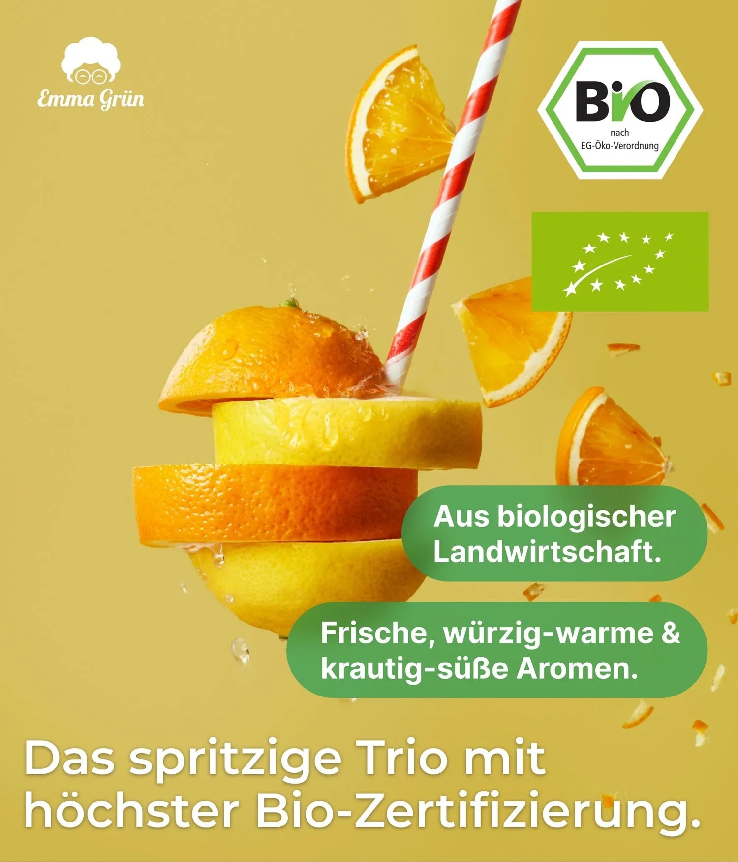 Zitrus Zauber Set mit Orangen-, Zitronen- & Lemongrasöl Emma Grün