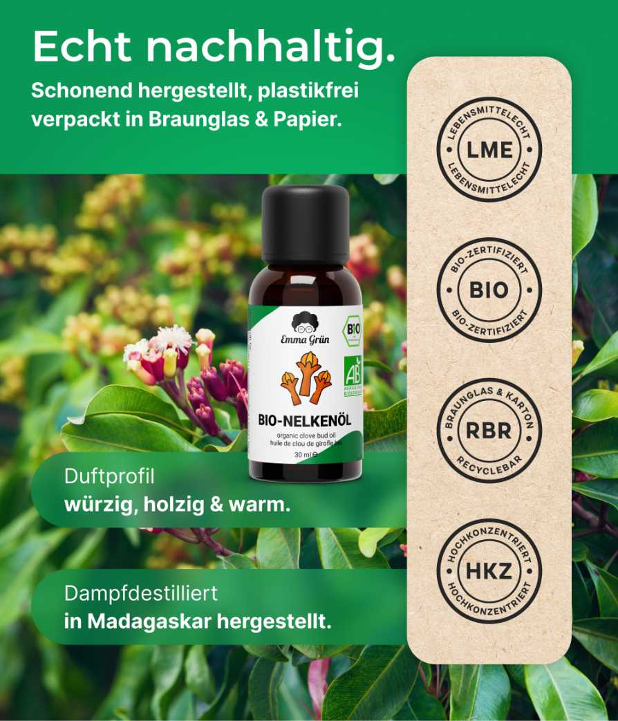 Bio-Nelkenöl (30 ml) Emma Grün