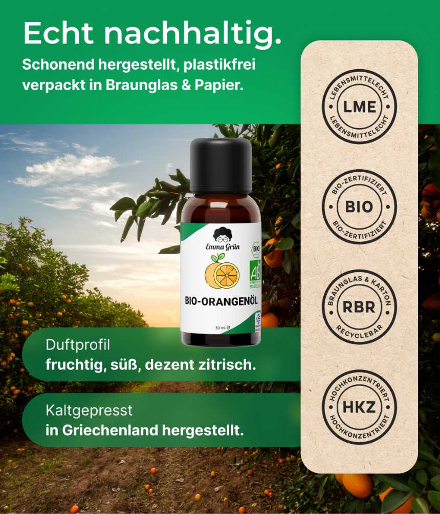 Bio-Orangenöl (30 ml) Emma Grün