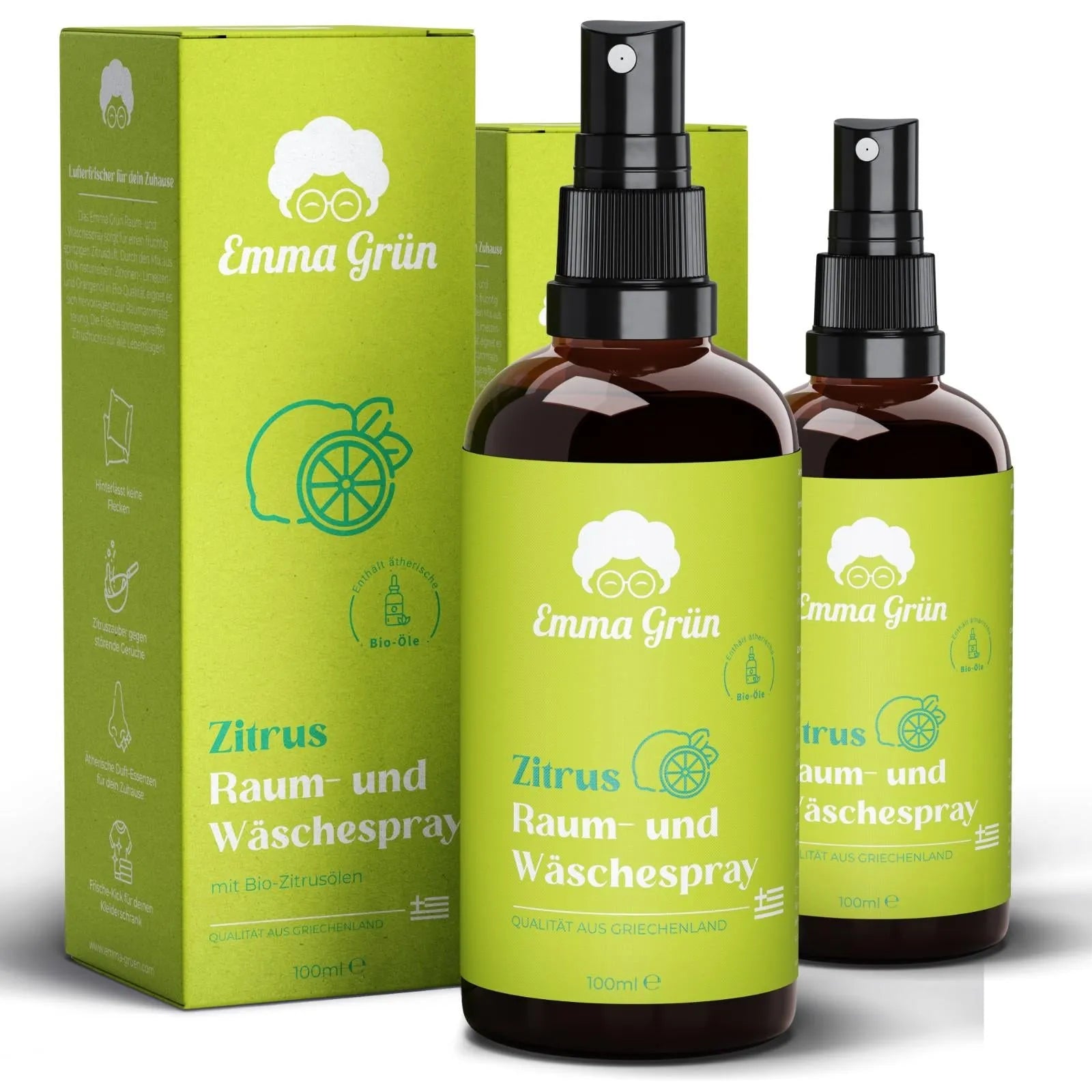Bio Zitrus Raumspray Emma Grün 2 x 100 ml