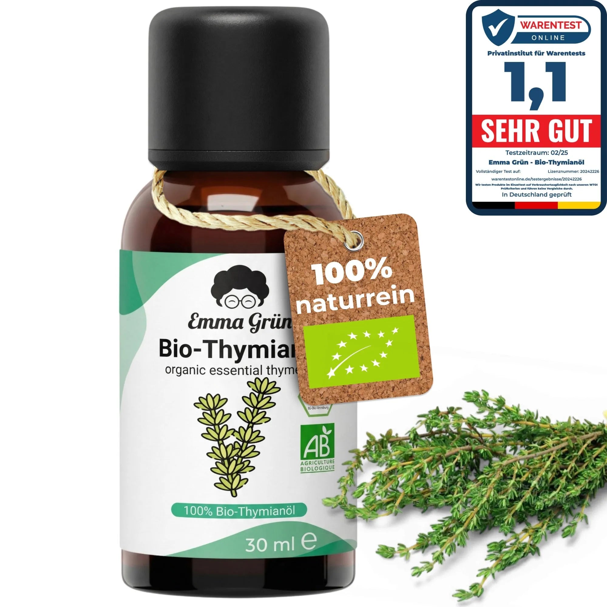 Bio-Thymianöl (30 ml) Emma Grün