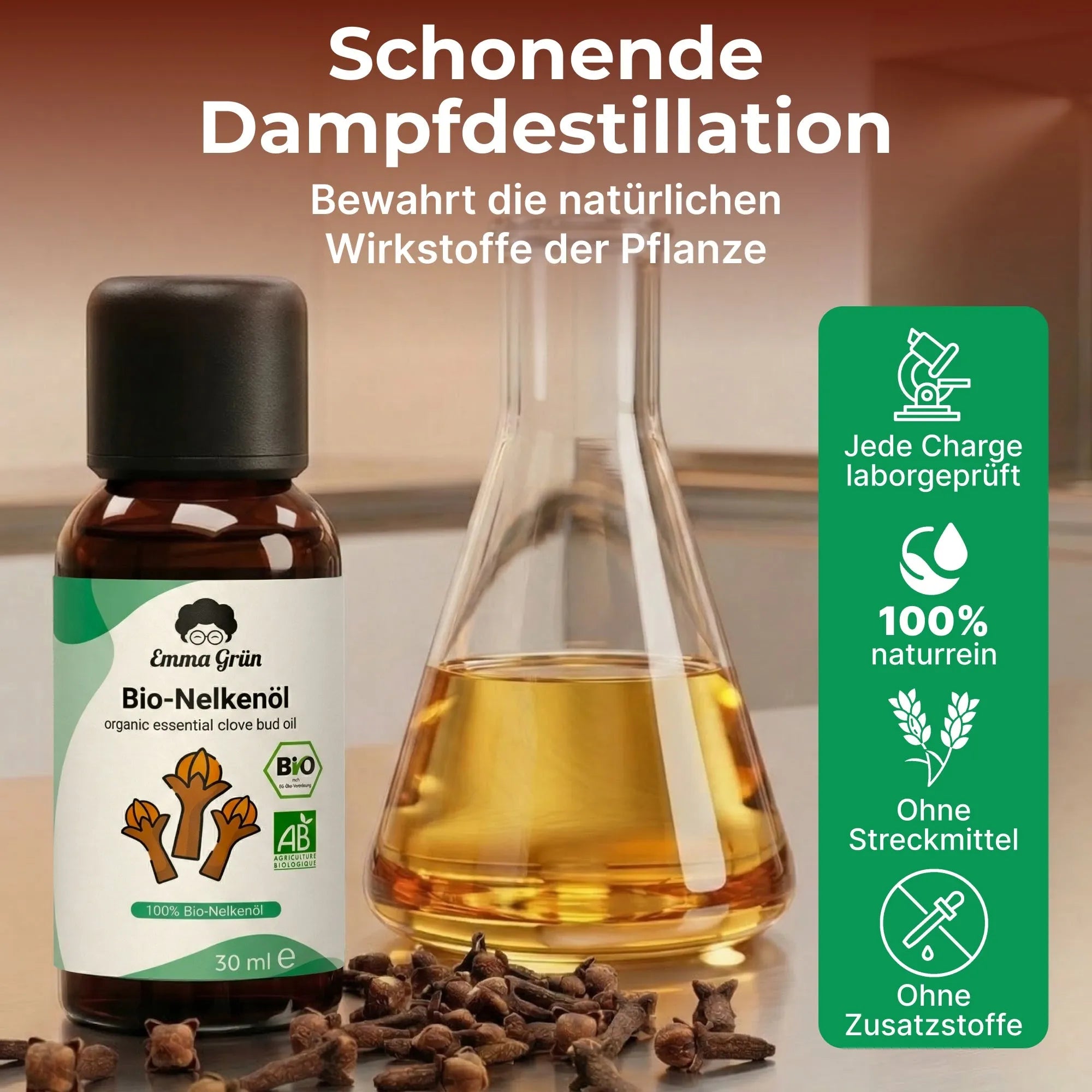 Bio-Nelkenöl (30 ml) Emma Grün