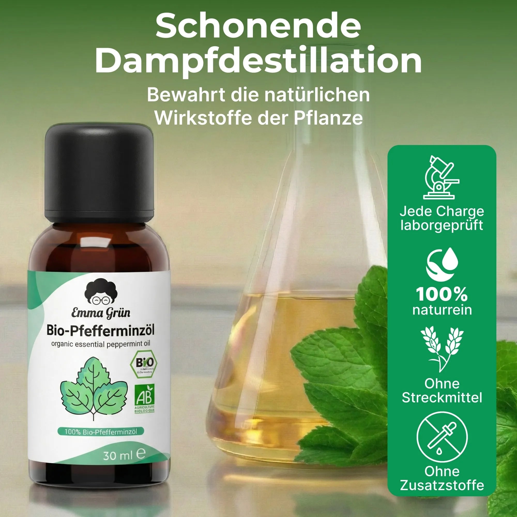 Bio-Pfefferminzöl (30 ml) Emma Grün
