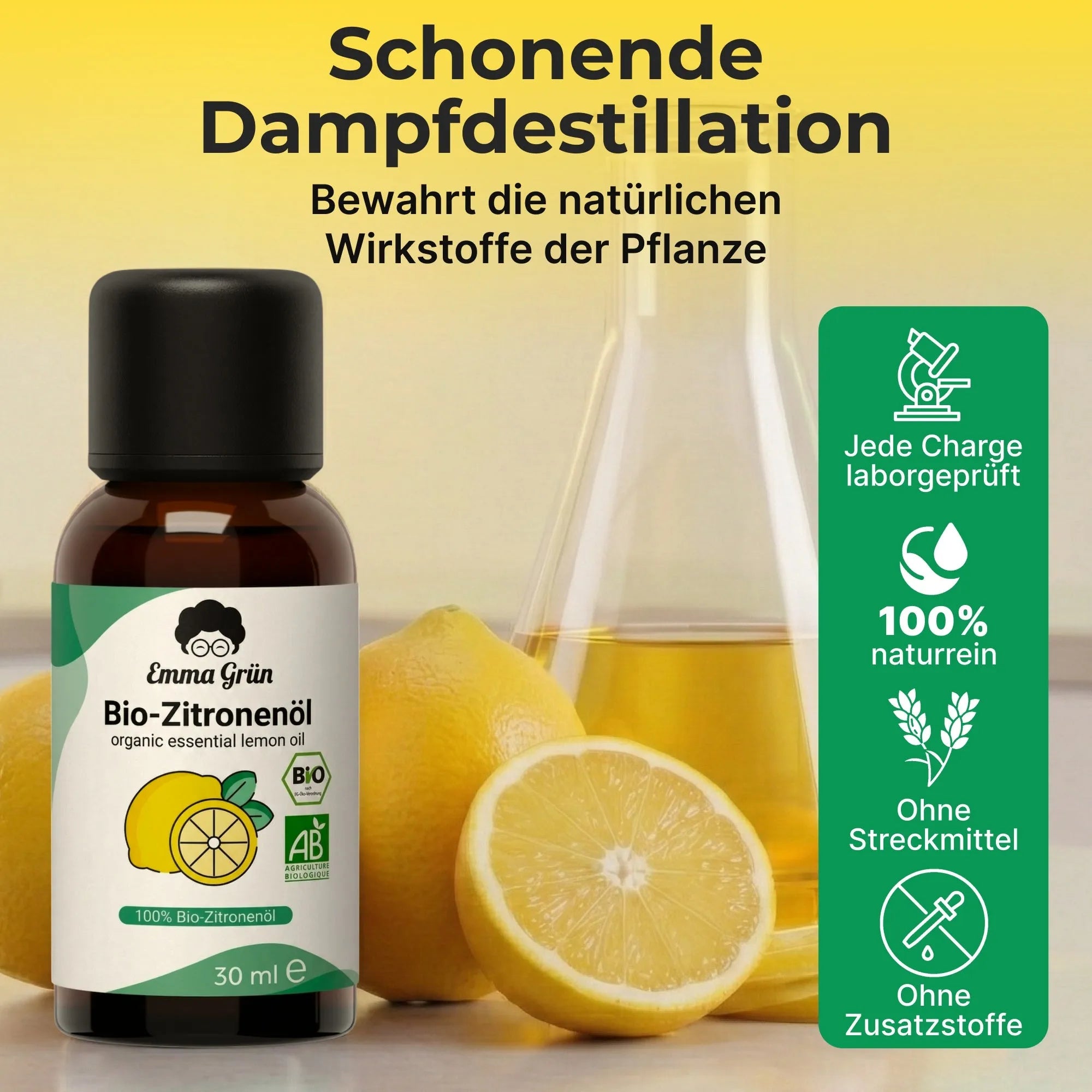 Bio-Zitronenöl (30 ml) Emma Grün