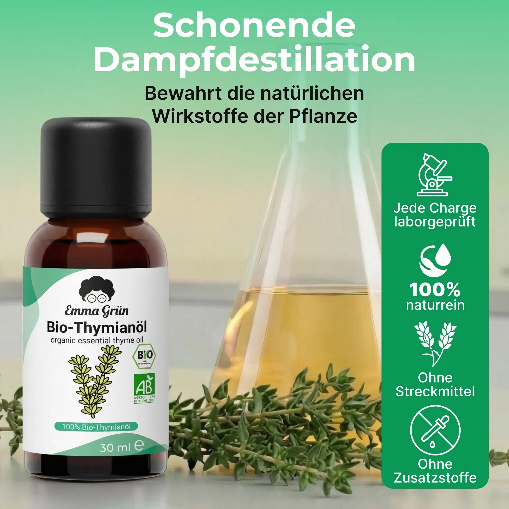 Bio-Thymianöl (30 ml) Emma Grün