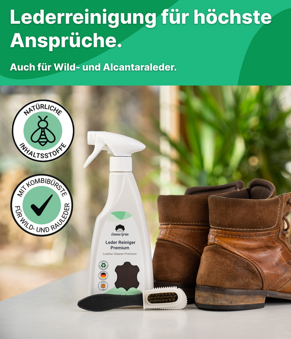 Lederreiniger 500ml mit Wildleder-Kombibürste