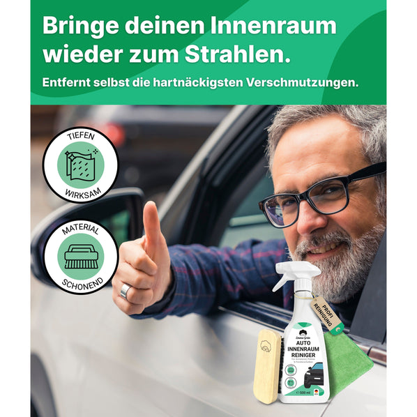 Auto Innen Reiniger 500ml mit Mikrofasertuch und Bürste