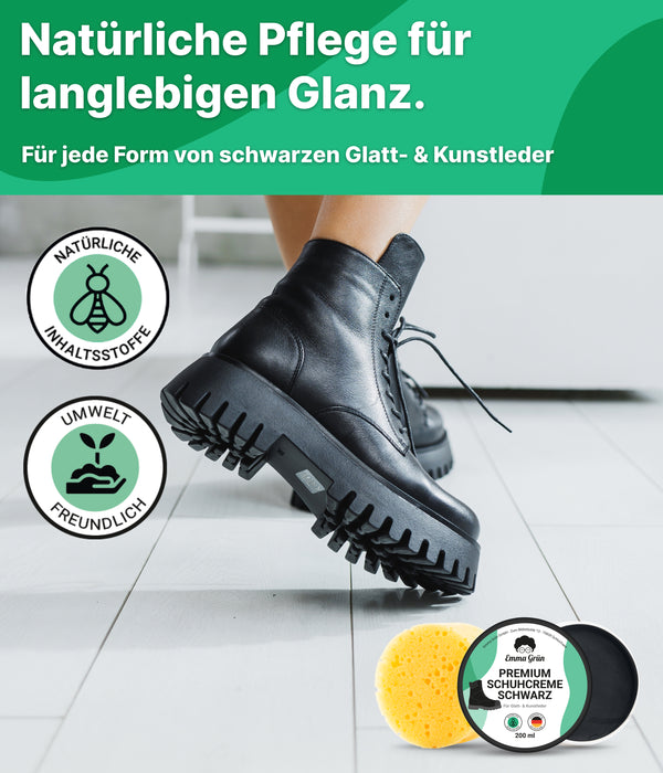 Schuhcreme für Soft- und Glattleder 200 ml, Schuhwachs zum Schutz vor Feuchtigkeit & Schmutz