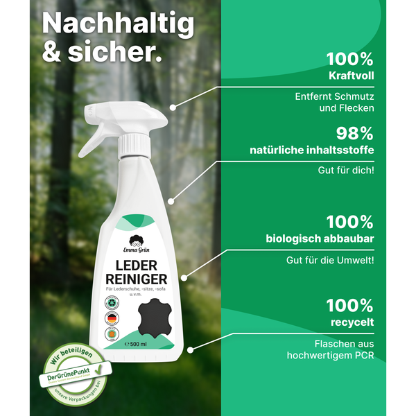 Premium leather cleaner 500ml, professional leather cleaning of leather clothing, car and furniture leather