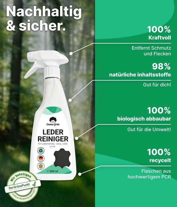 Premium leather cleaner 500ml, professional leather cleaning of leather clothing, car and furniture leather