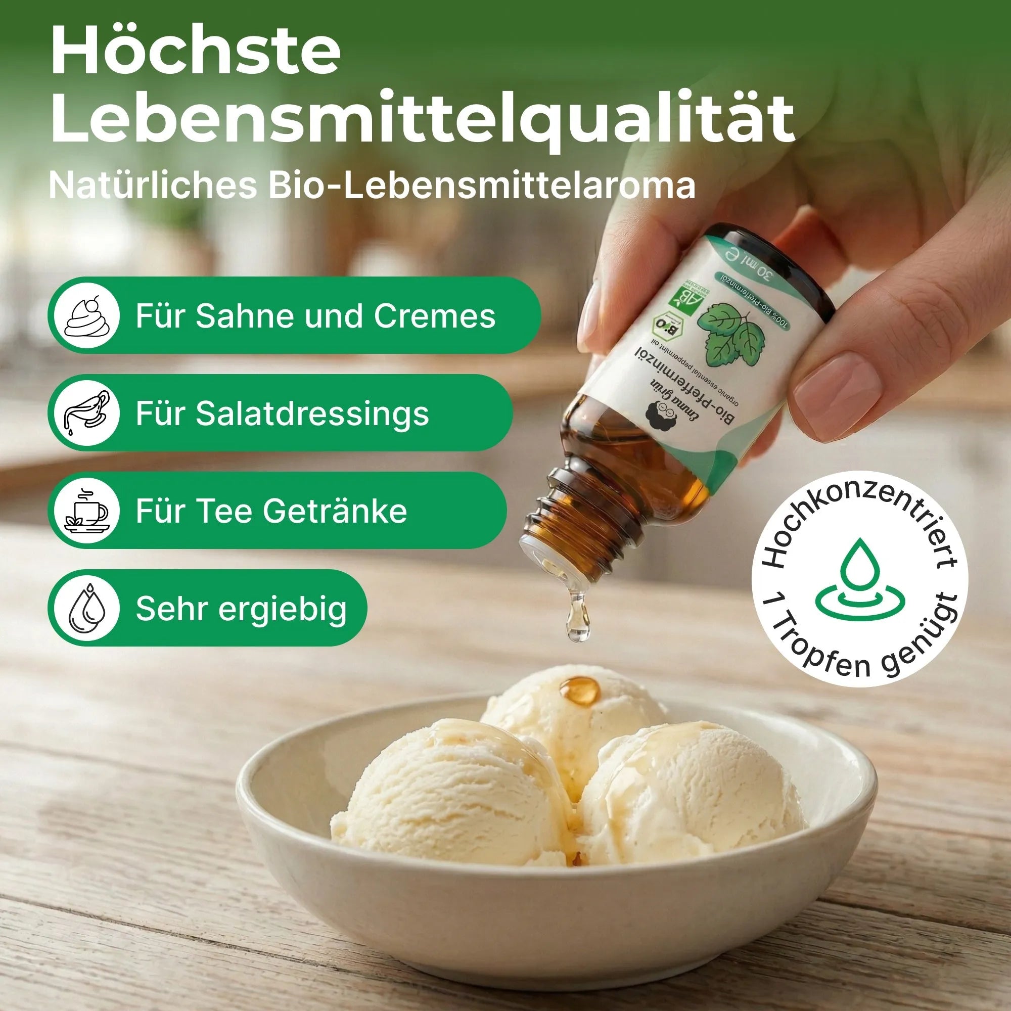 Bio-Pfefferminzöl (30 ml) Emma Grün