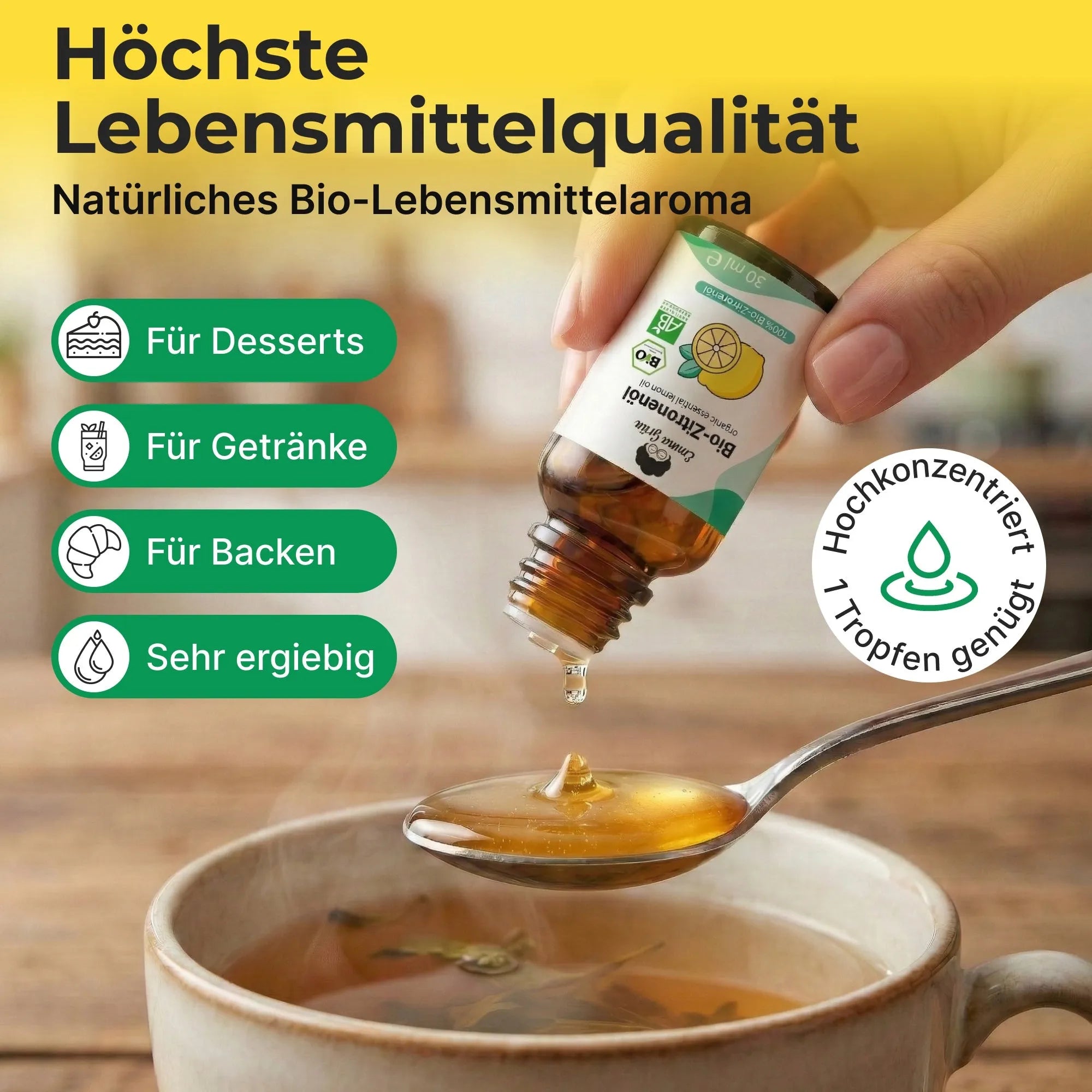 Bio-Zitronenöl (30 ml) Emma Grün