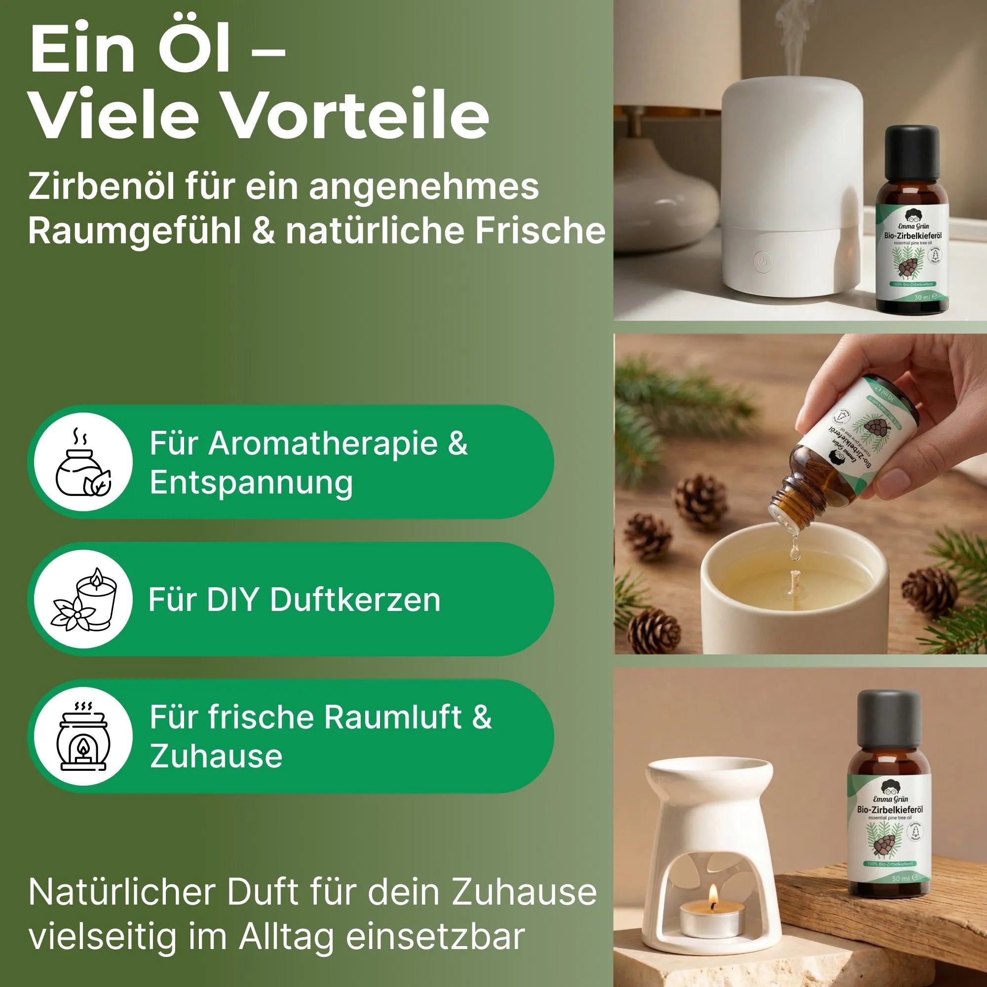 Zirbelkieferöl (30 ml) Emma Grün