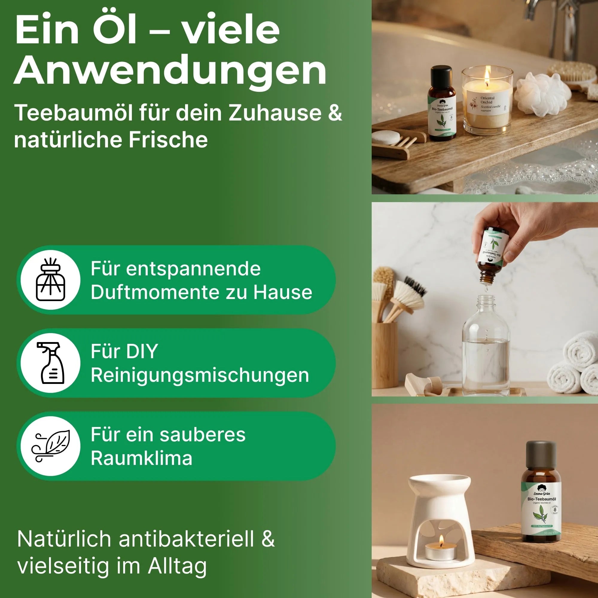 Teebaumöl (30 ml) Emma Grün