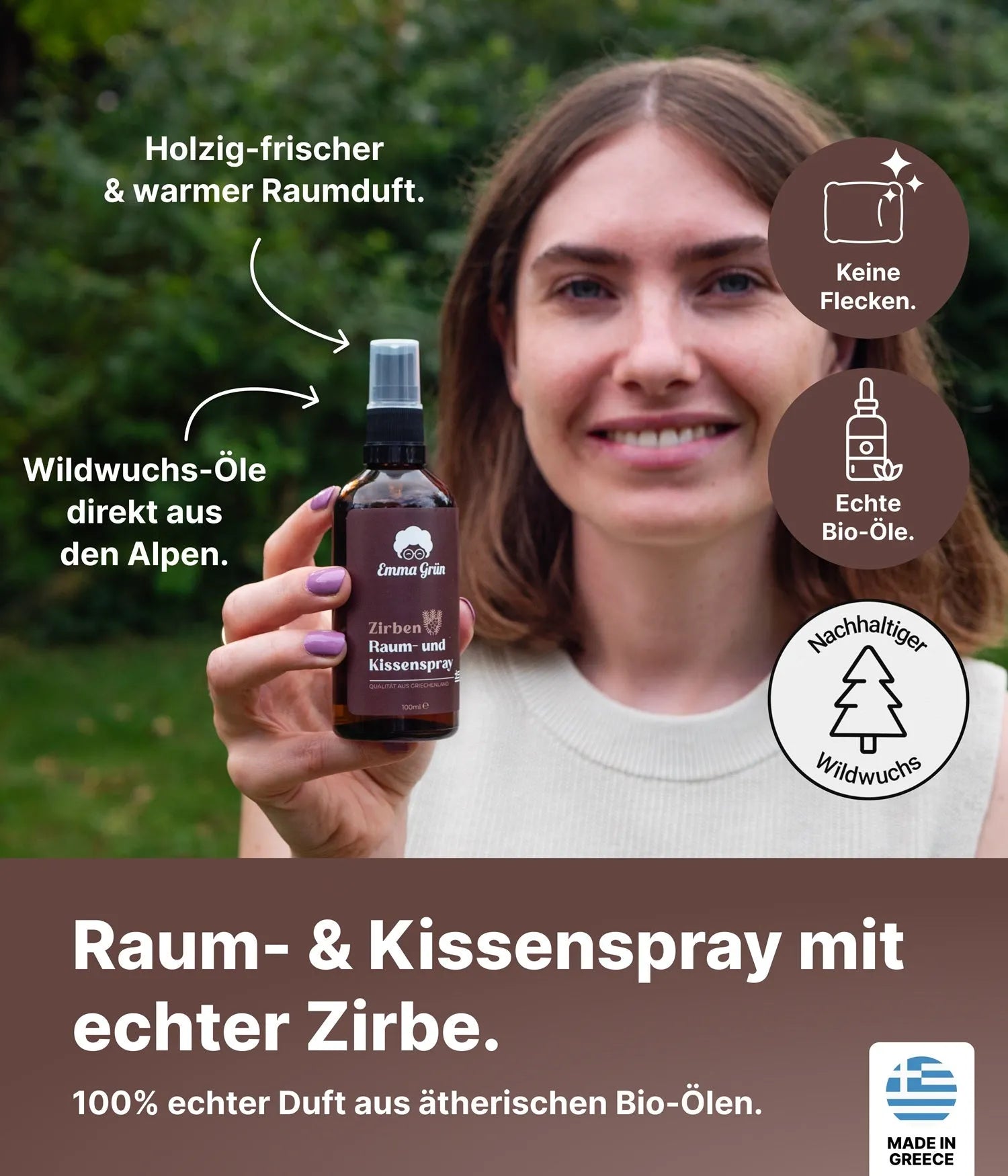 Zirbenholzöl & Zirbenspray Set Emma Grün