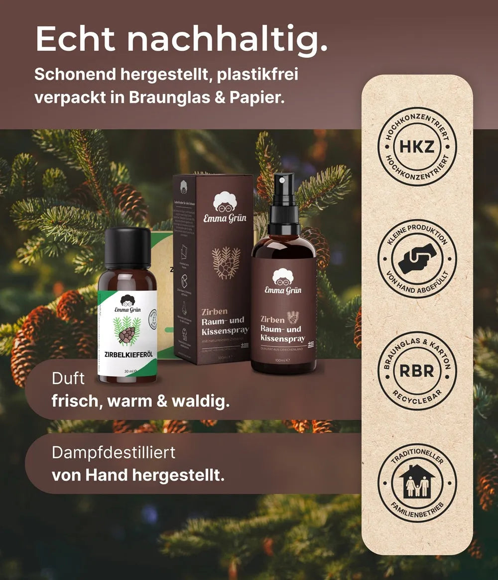 Zirbenholzöl & Zirbenspray Set Emma Grün