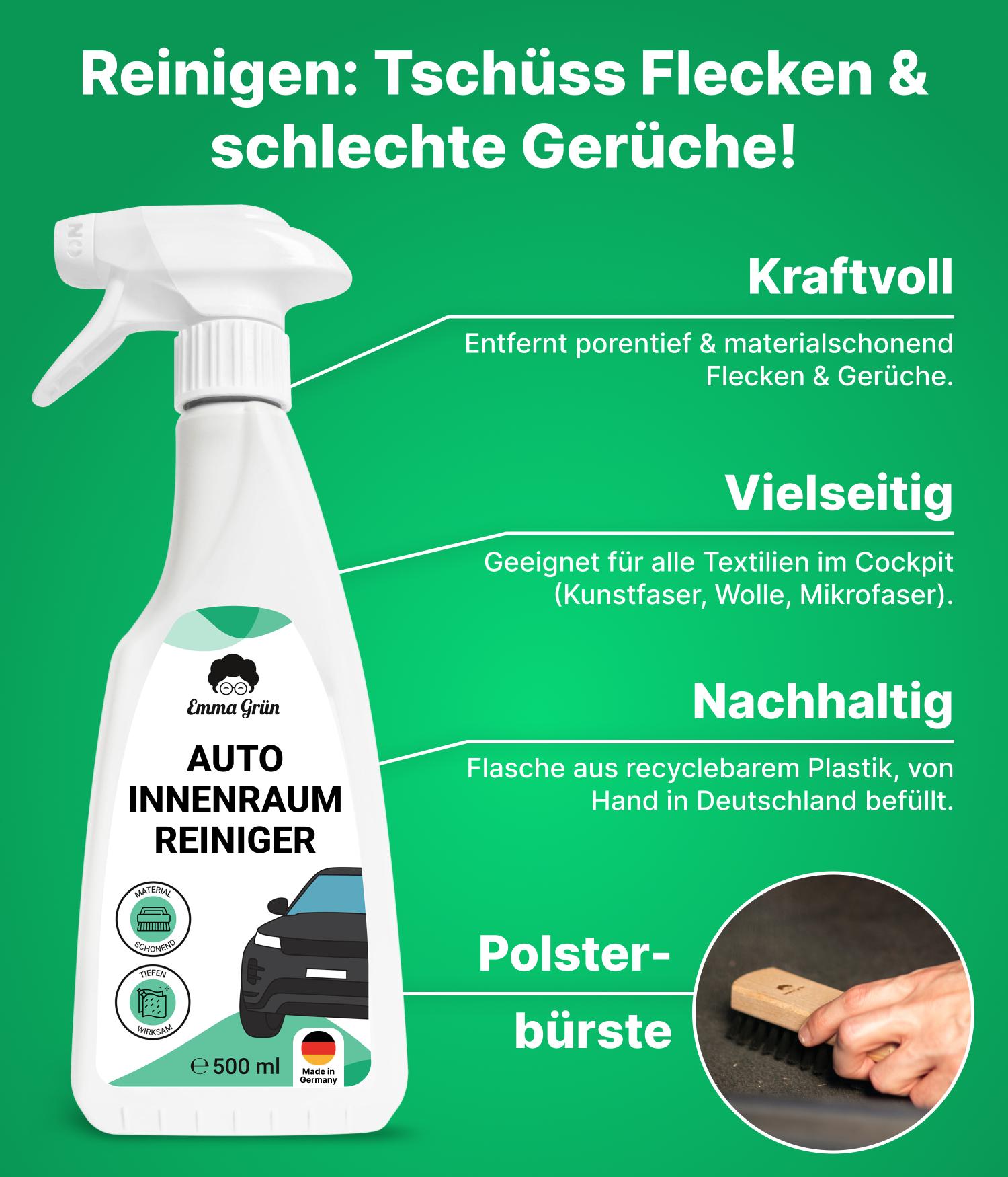 Auto Innenreinigung Set mit Reiniger & Pflege Emma Grün