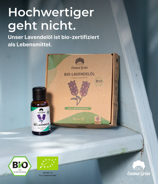 Bio-Lavendelöl 30ml, hochkonzentriert, zertifiziert als Lebensmittel
