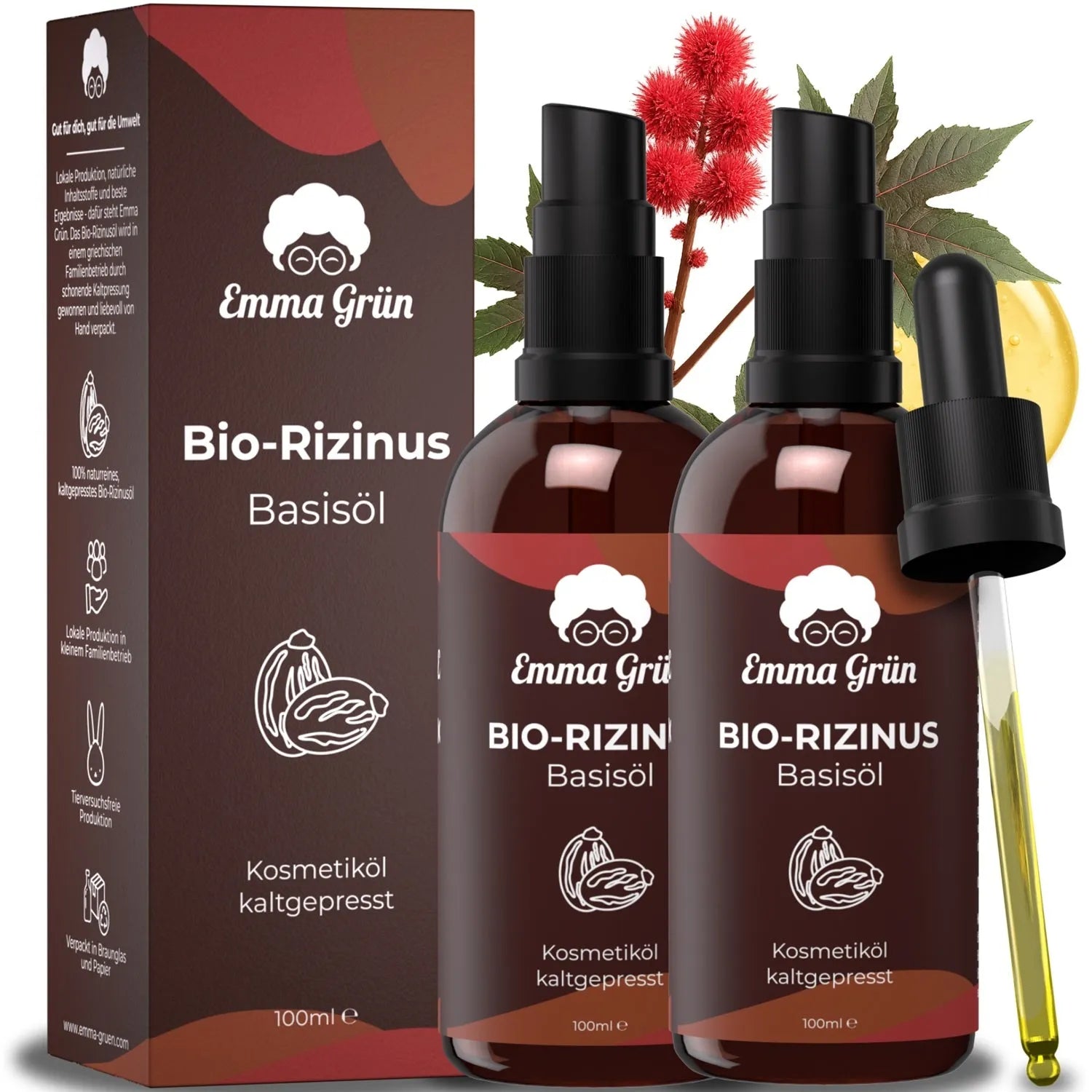 Bio-Rizinusöl (100 ml) Emma Grün 2 x 100 ml