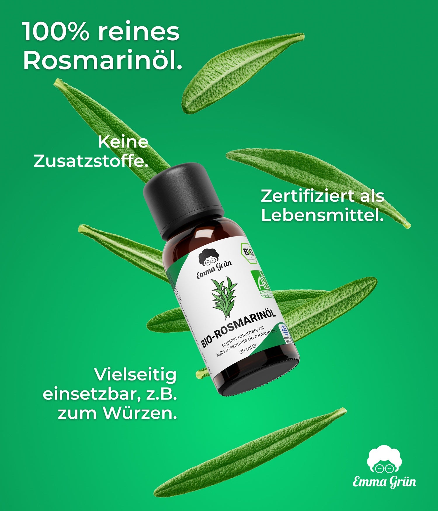 Bio-Rosmarinöl (30 ml) Emma Grün