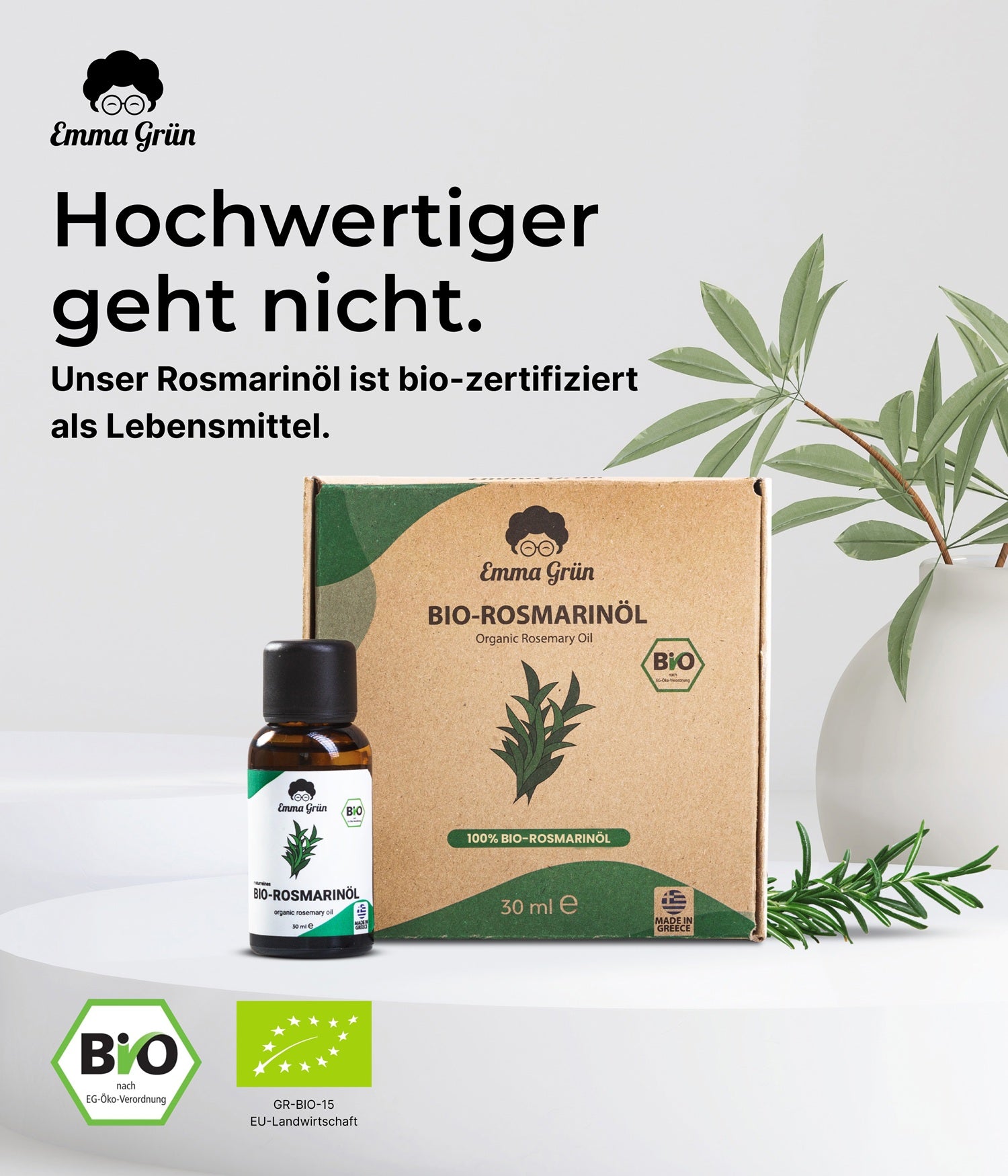Bio-Rosmarinöl (30 ml) Emma Grün