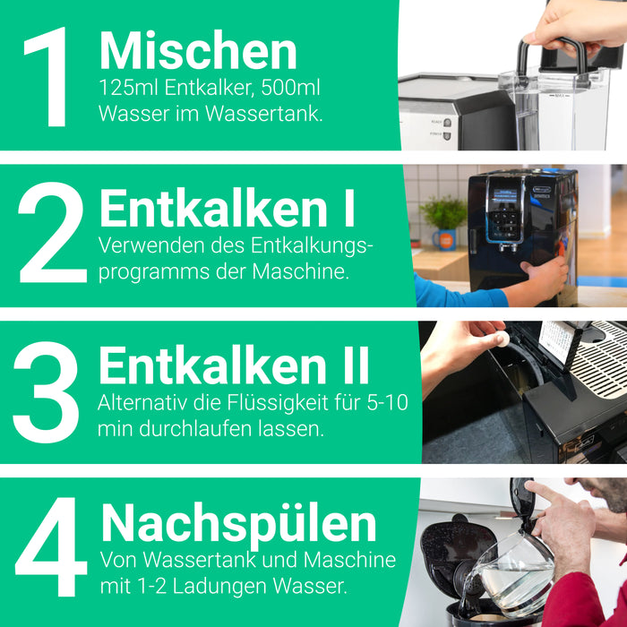 Universal Entkalker 750 ml für Kaffeevollautomaten, natürlicher Flüssigentkalker