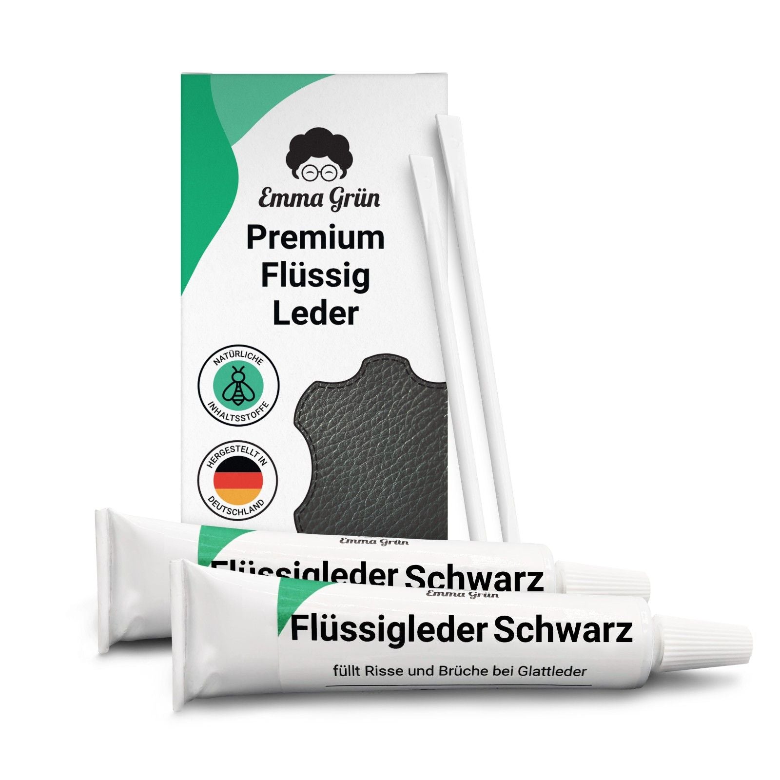 Flüssigleder Emma Grün 2 x 7 ml Schwarz
