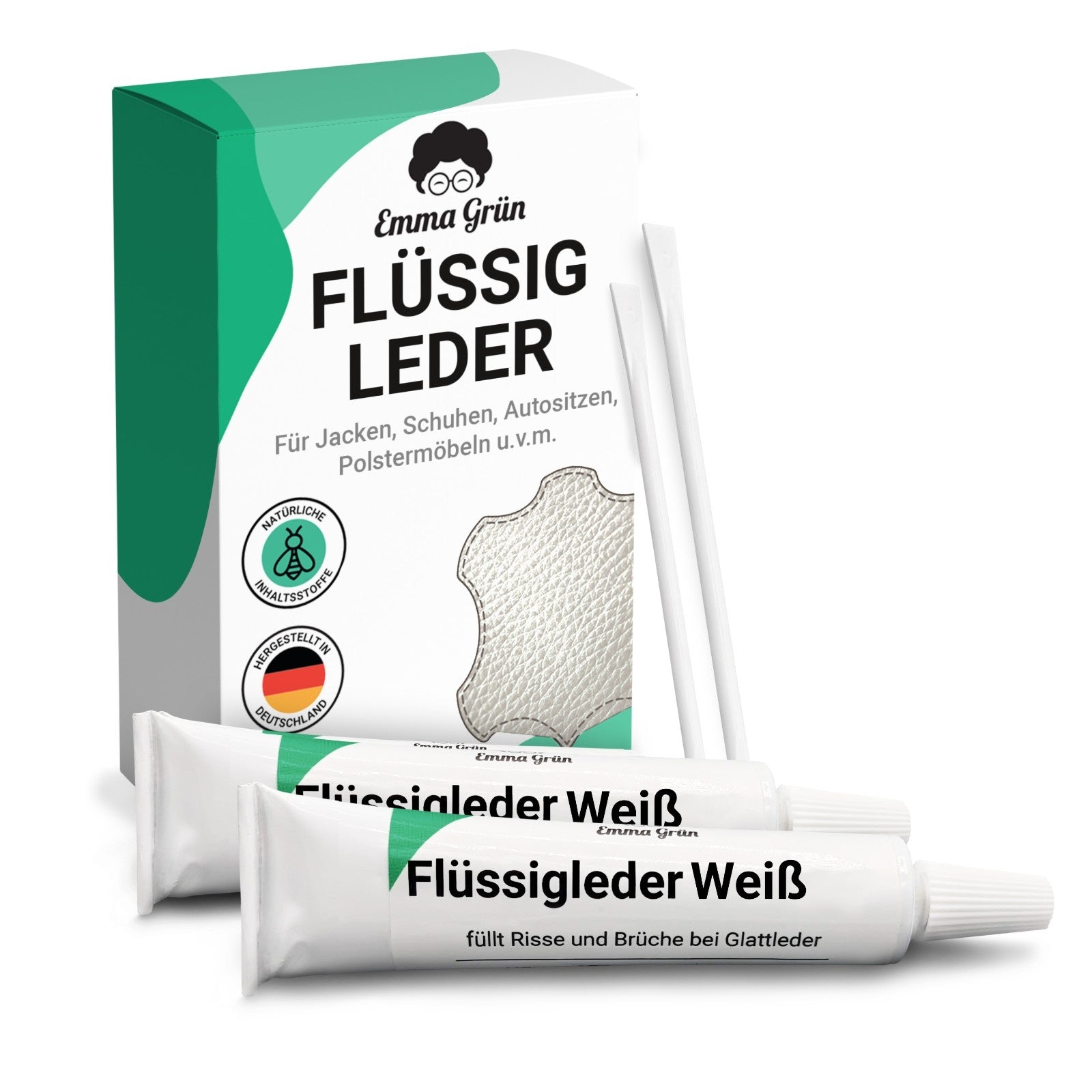 Flüssigleder Emma Grün 2 x 7 ml Weiß