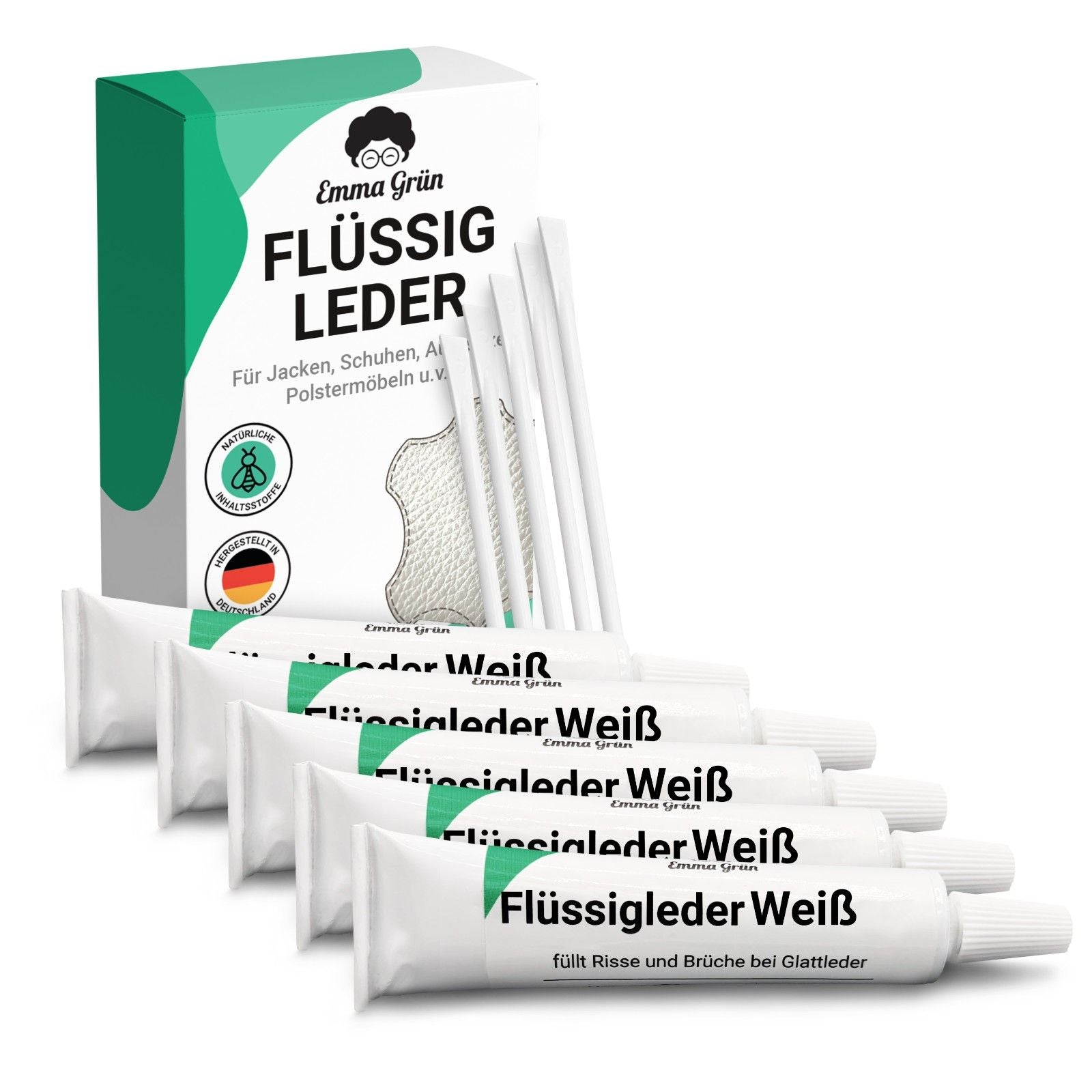 Flüssigleder Emma Grün 5 x 7 ml Weiß