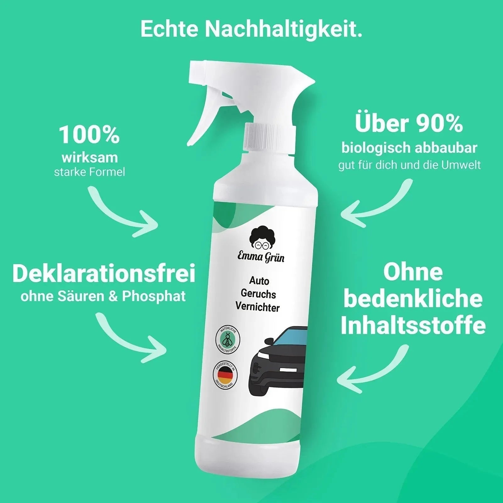 Geruchsneutralisierer Auto (500 ml) Emma Grün