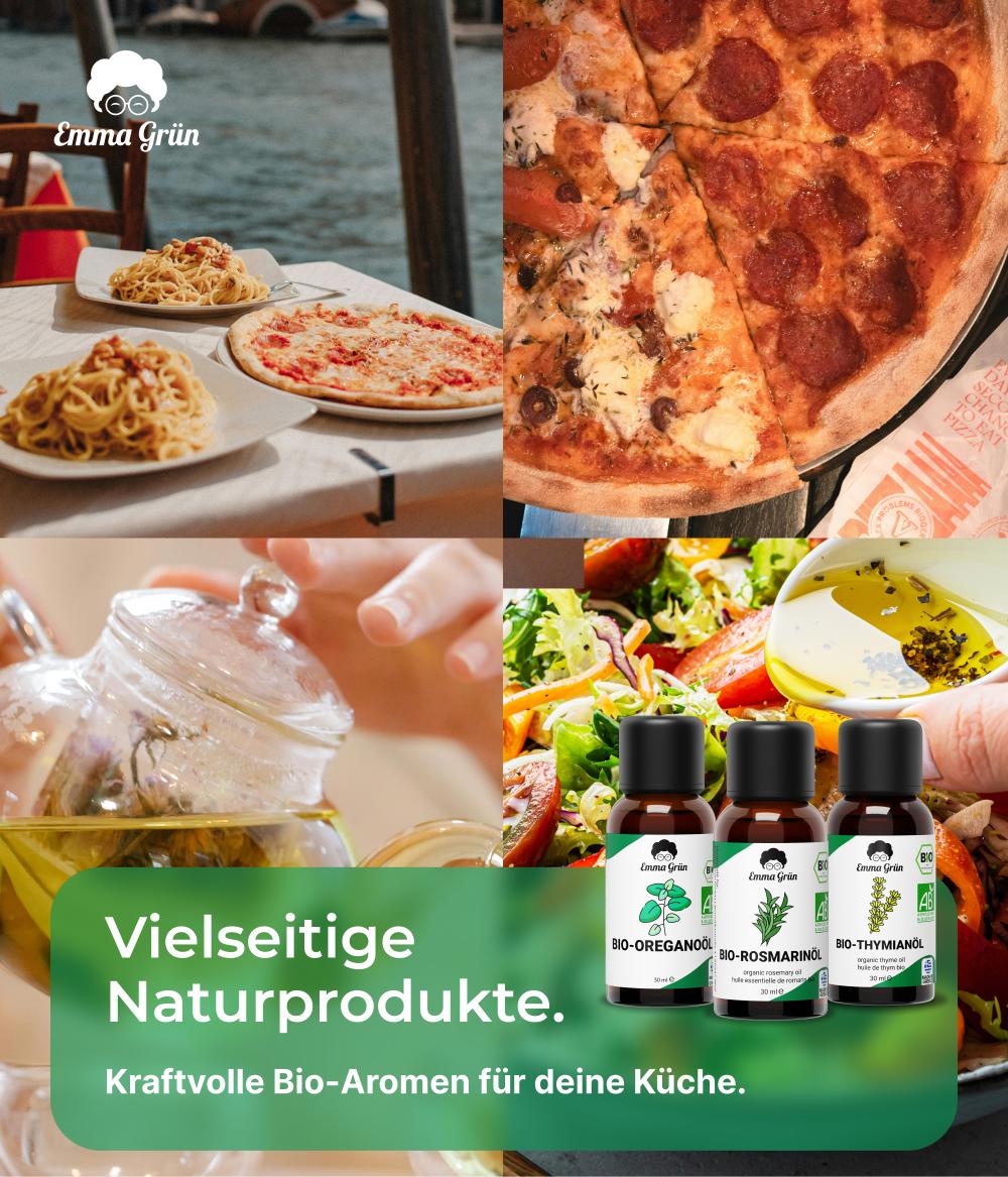 Urlaub in Italien Set mit Thymian-, Oregano- & Rosmarinöl Emma Grün