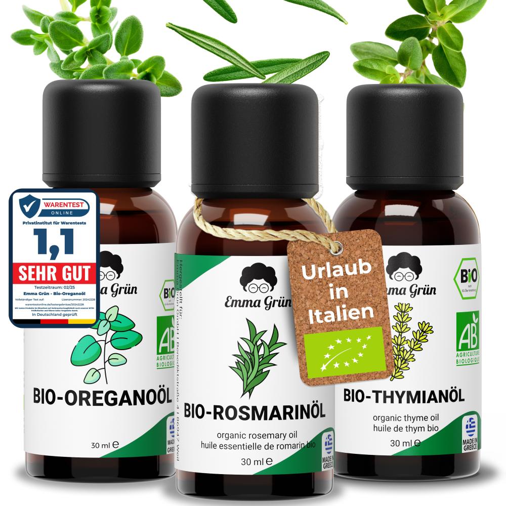 Urlaub in Italien Set mit Thymian-, Oregano- & Rosmarinöl Emma Grün