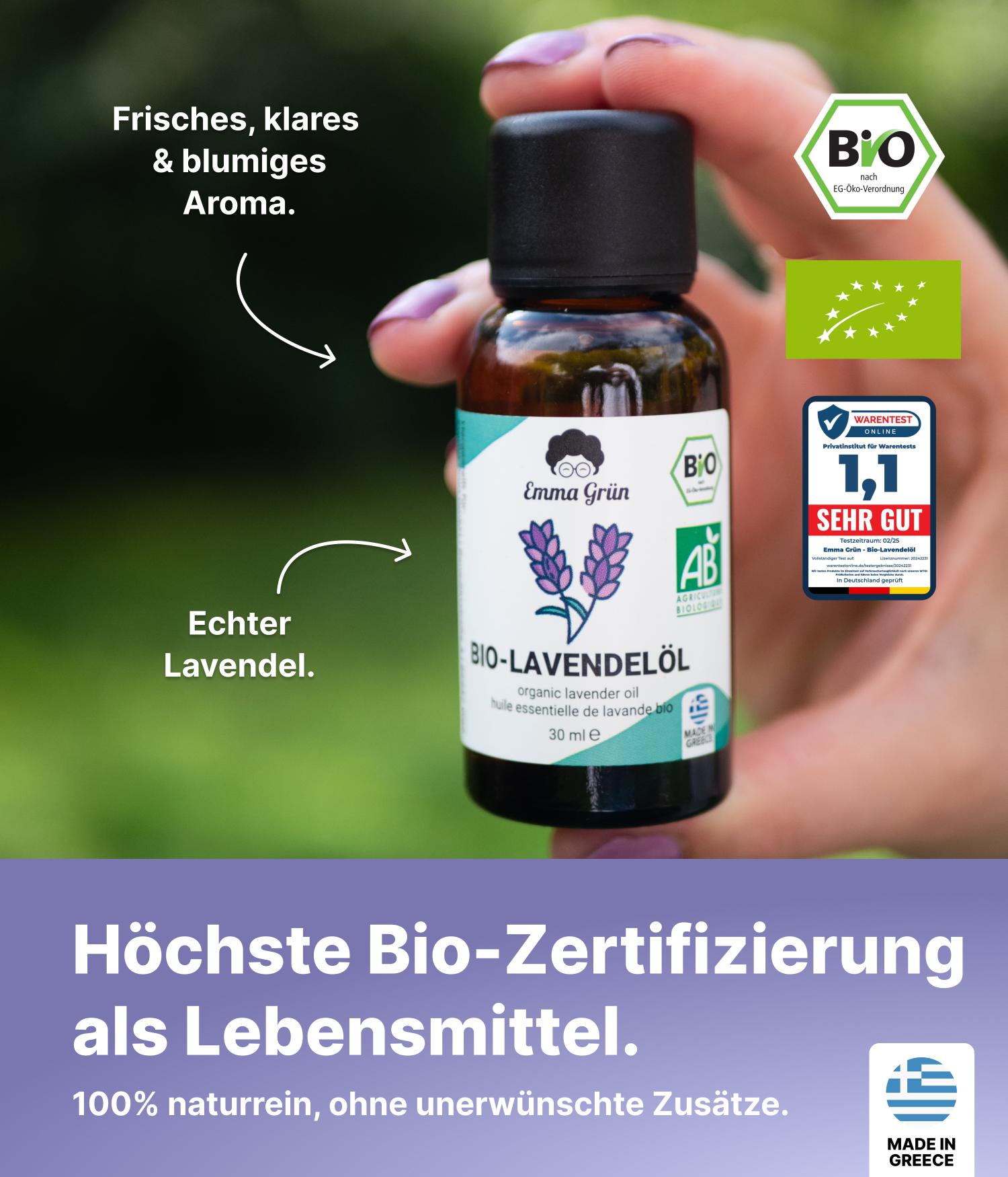 Lavendelöl Bio & Lavendelspray Set Emma Grün