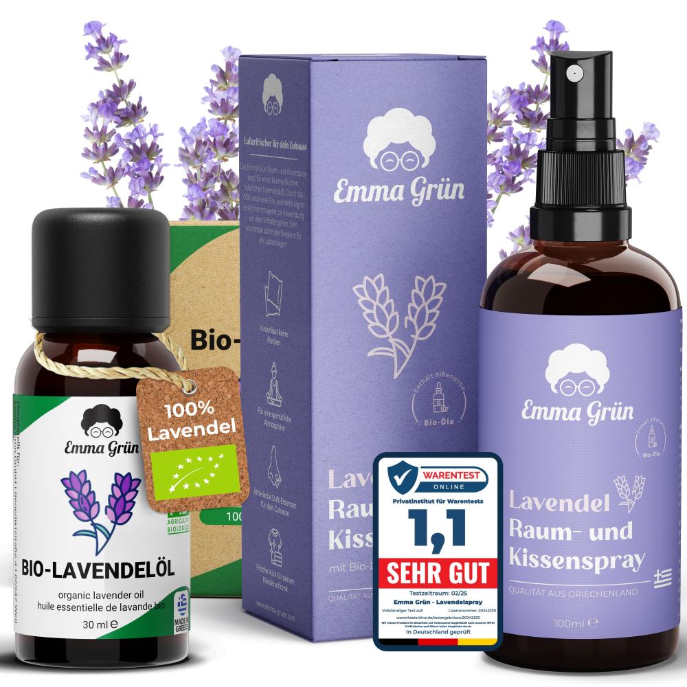 Lavendelöl Bio & Lavendelspray Set Emma Grün