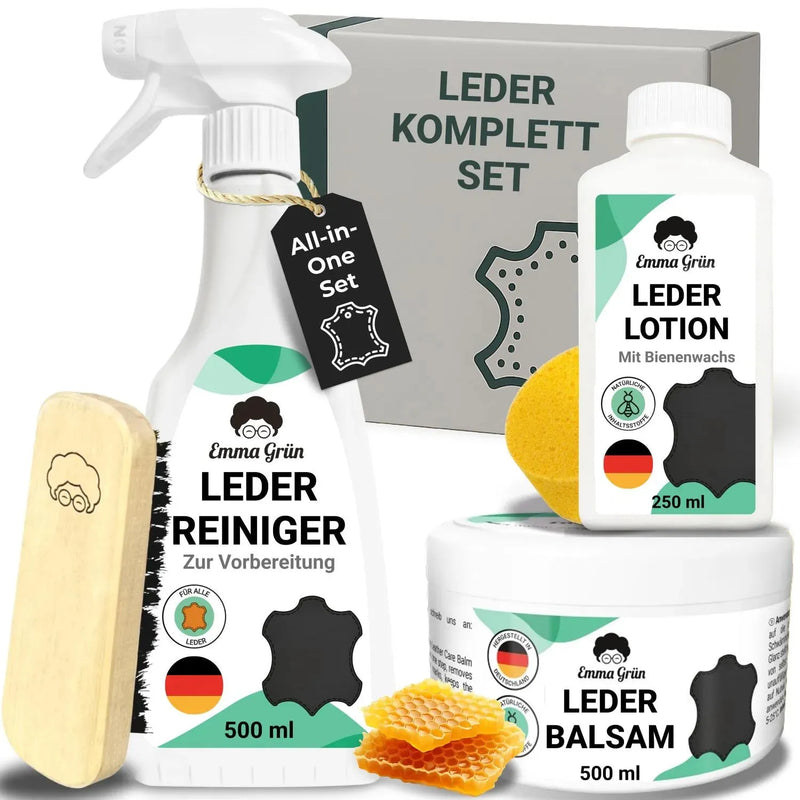 Leder rissig & stumpf? Emma Grün Komplettset – 41% günstiger