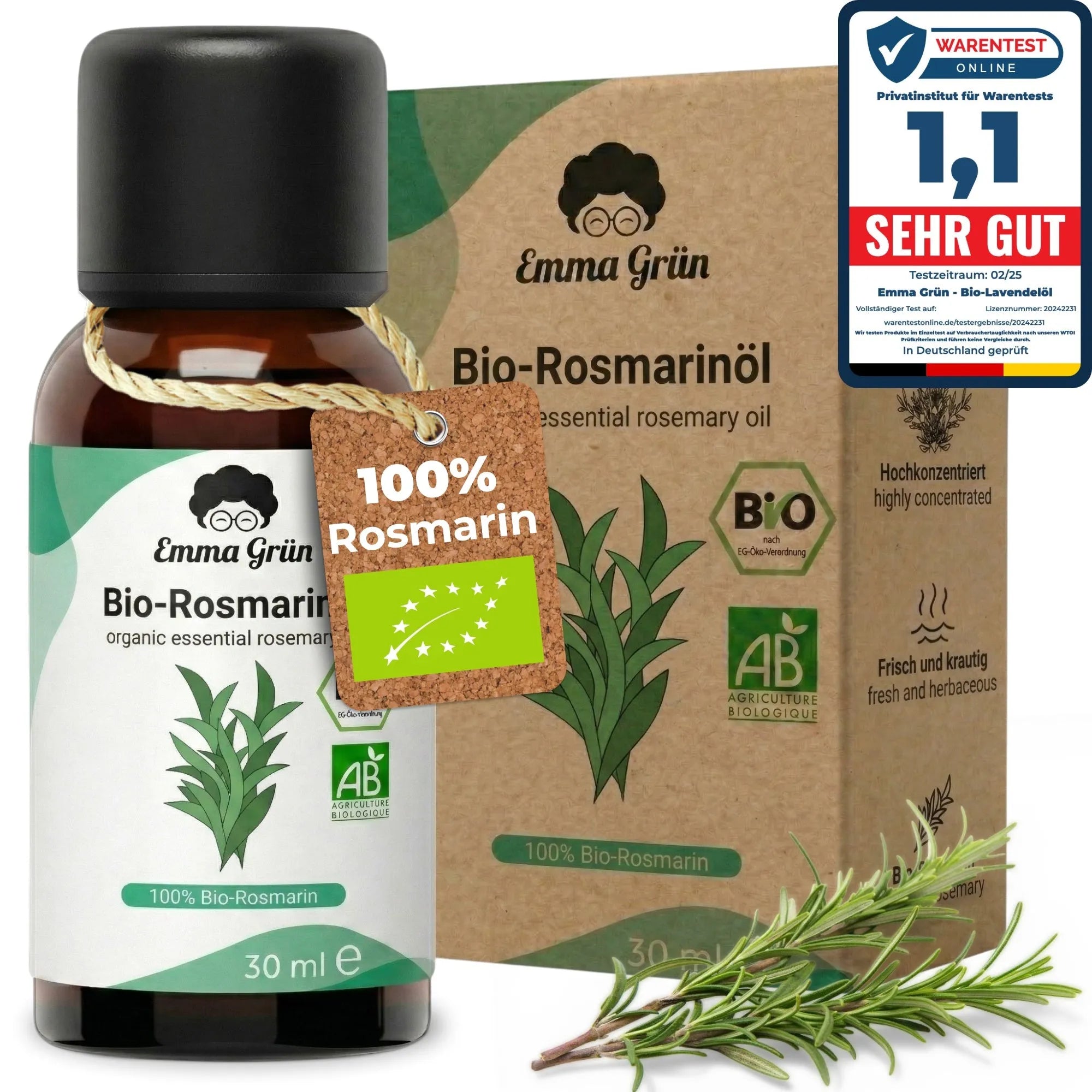 Bio-Rosmarinöl (30 ml) Emma Grün 30 ml