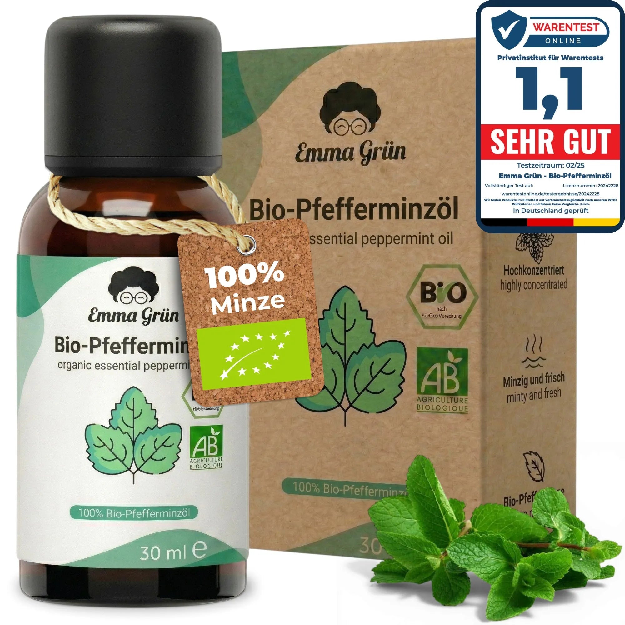 Bio-Pfefferminzöl (30 ml) Emma Grün 30 ml