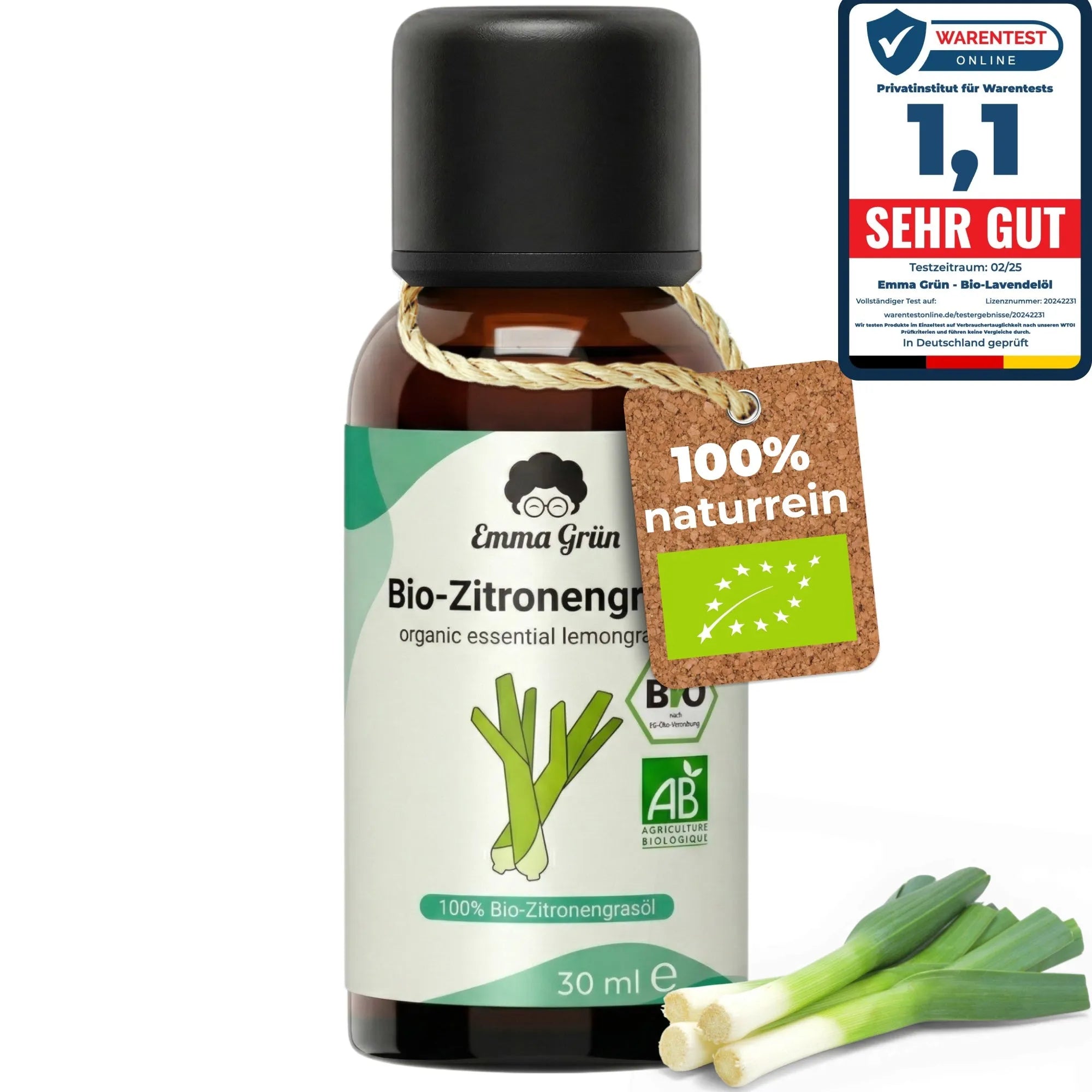 Bio-Zitronengrasöl (30 ml) Emma Grün